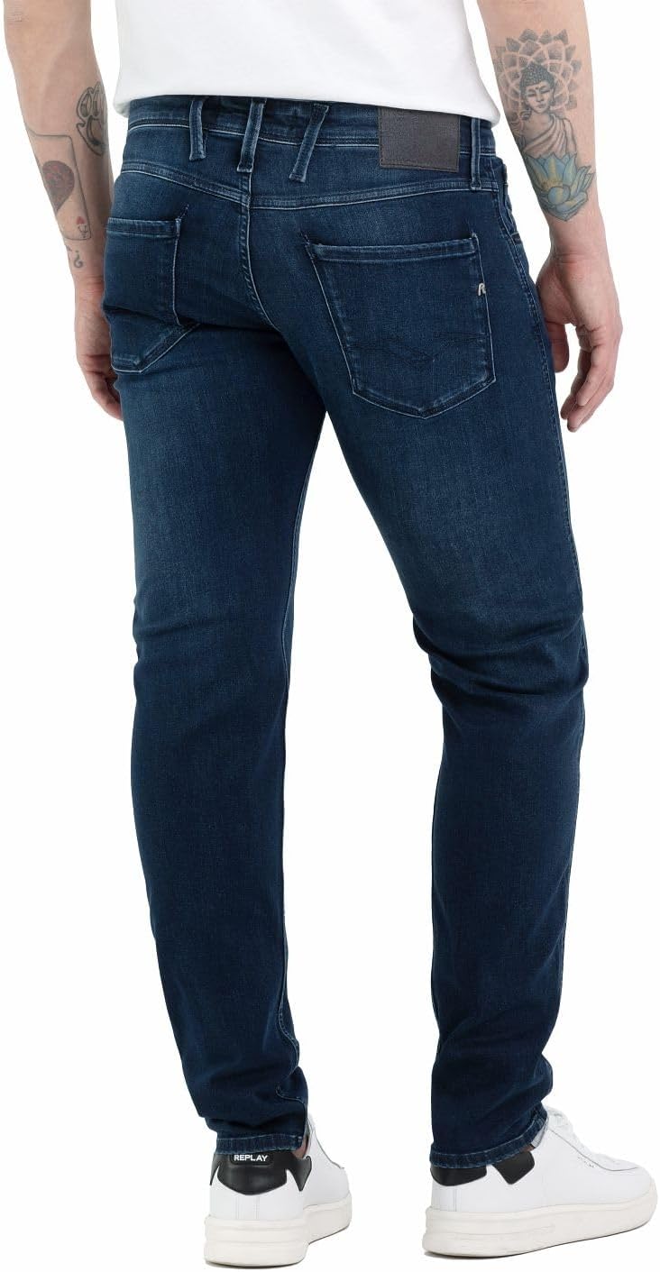 Detalle de Replay Anbass Slim-Fit Jeans mit Comfort Stretch für Herren