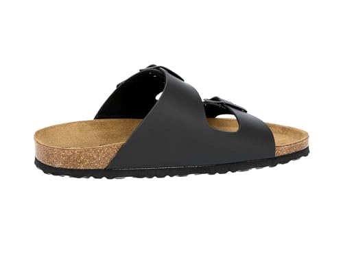 Detalle de Lico Herren Bioline Man Pantoletten Schwarz 45 EU – zuverlässige Sommerschuh-Option mit dämpfender EVA-Laufsohle
