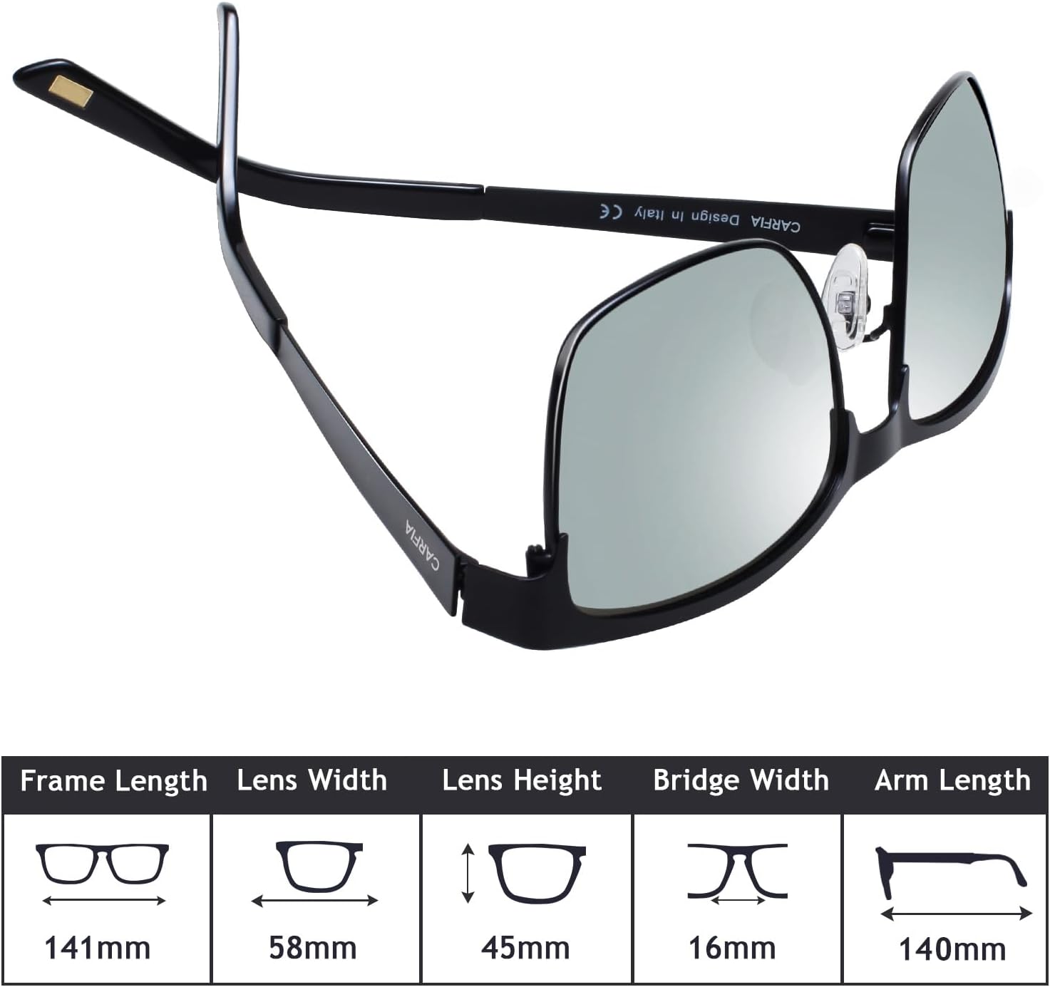 Detalle 2 de CARFIA Polarisierte Herren-Sonnenbrille UV 400