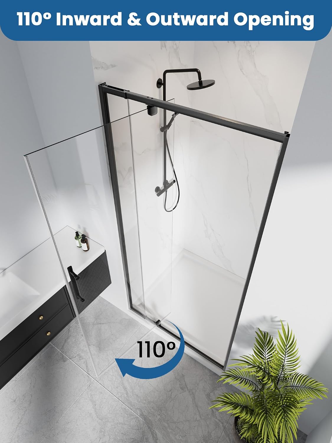 Thumbnail 6 de Semi-Frameless Pivot Shower Door, 32–36 in.