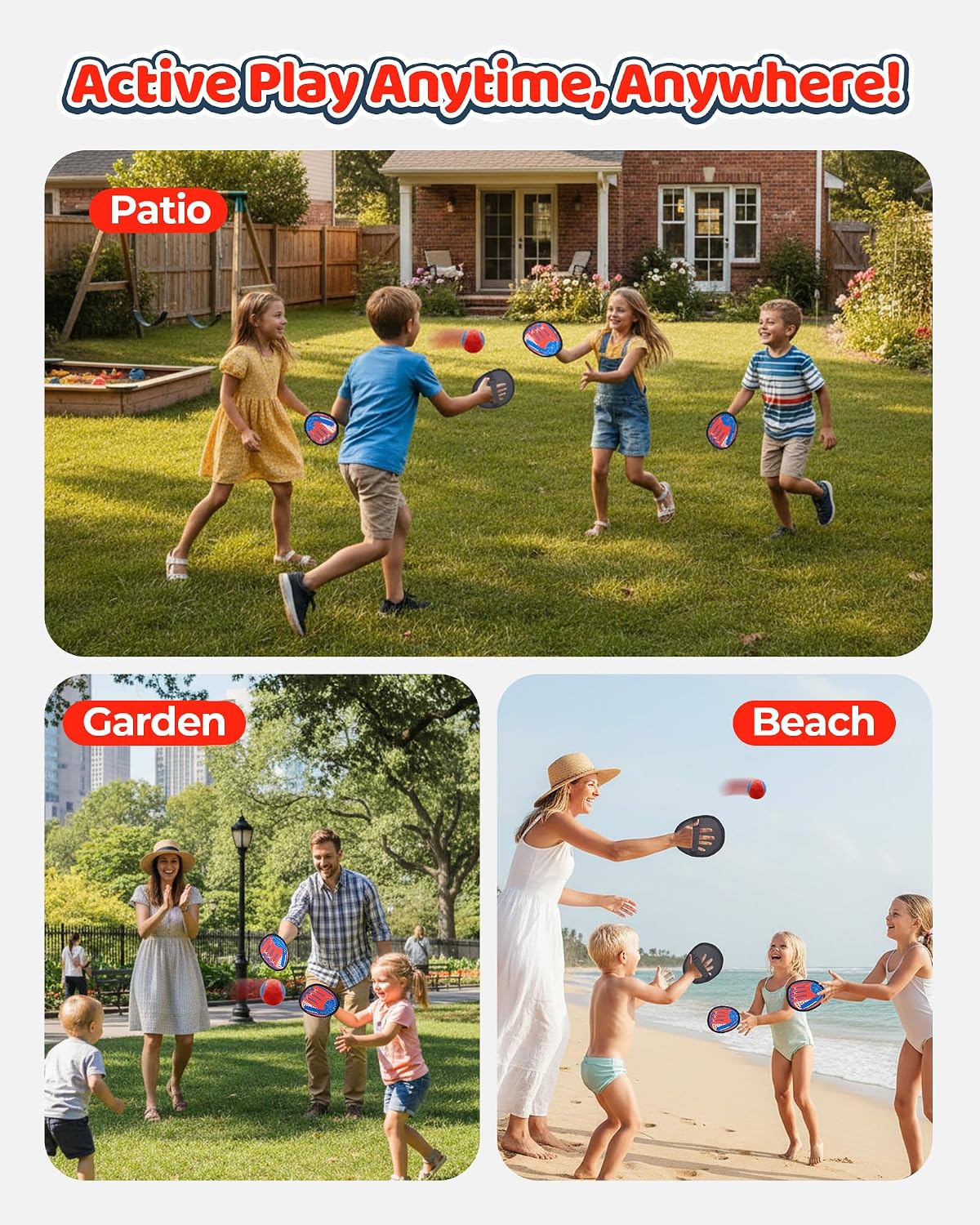Thumbnail 6 de Toss and Catch Ball Game Set 4 paddles