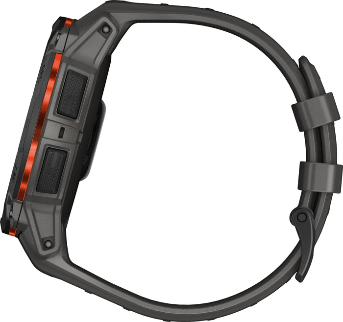 Detalle de Garmin Instinct 3 Solar Schwarz 50 mm – robuste Outdoor-Smartwatch mit Solaraufladung