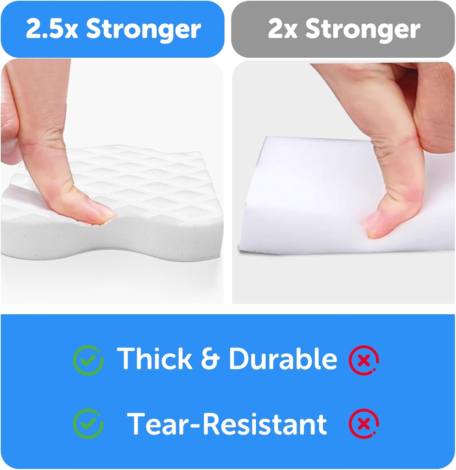 Detalle 2 de Surfela SF-DE6 Melamine Cleaning Sponges, 6 Pack, White, 2.5X Density