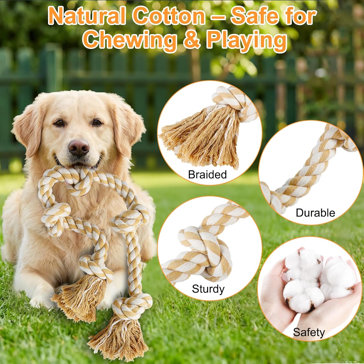 Detalle 2 de Vivifying Jouet en Corde pour Chien XL – Indestructible, 90 cm