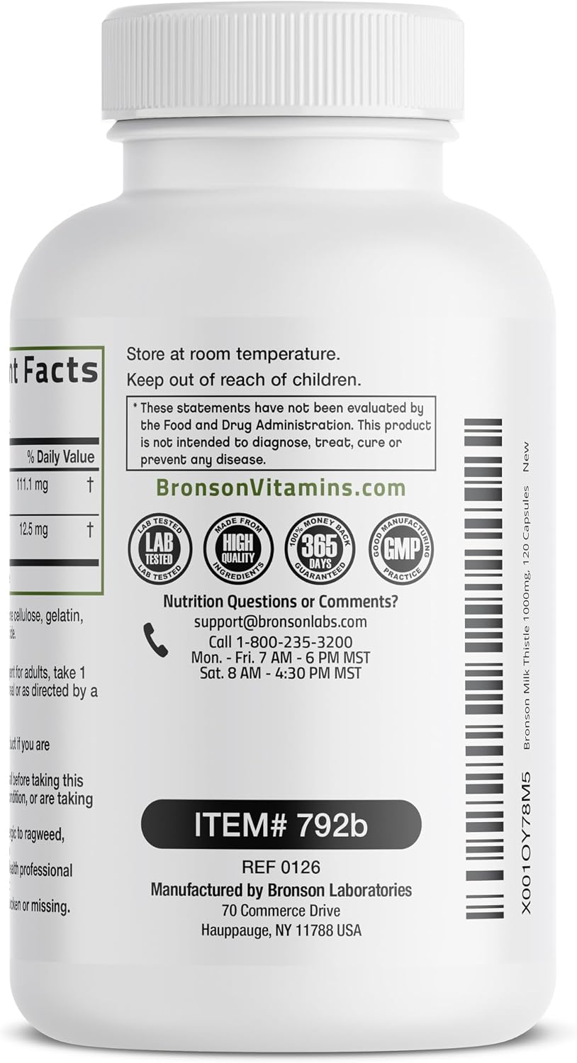 Thumbnail 6 de Bronson 792B Milk Thistle and Dandelion Capsules, 120 Count