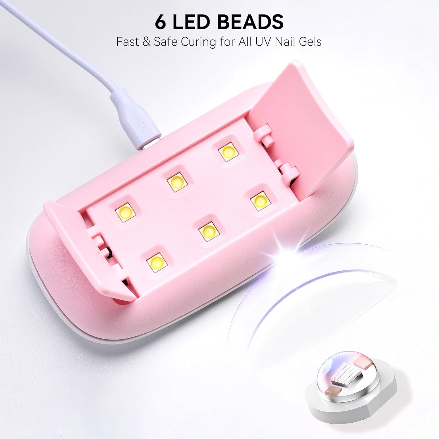 Thumbnail 6 de MAKARTT Mini UV Nagellampe für Gelnägel mit 60-Sekunden-Timer (USB, 365 + 405 nm)