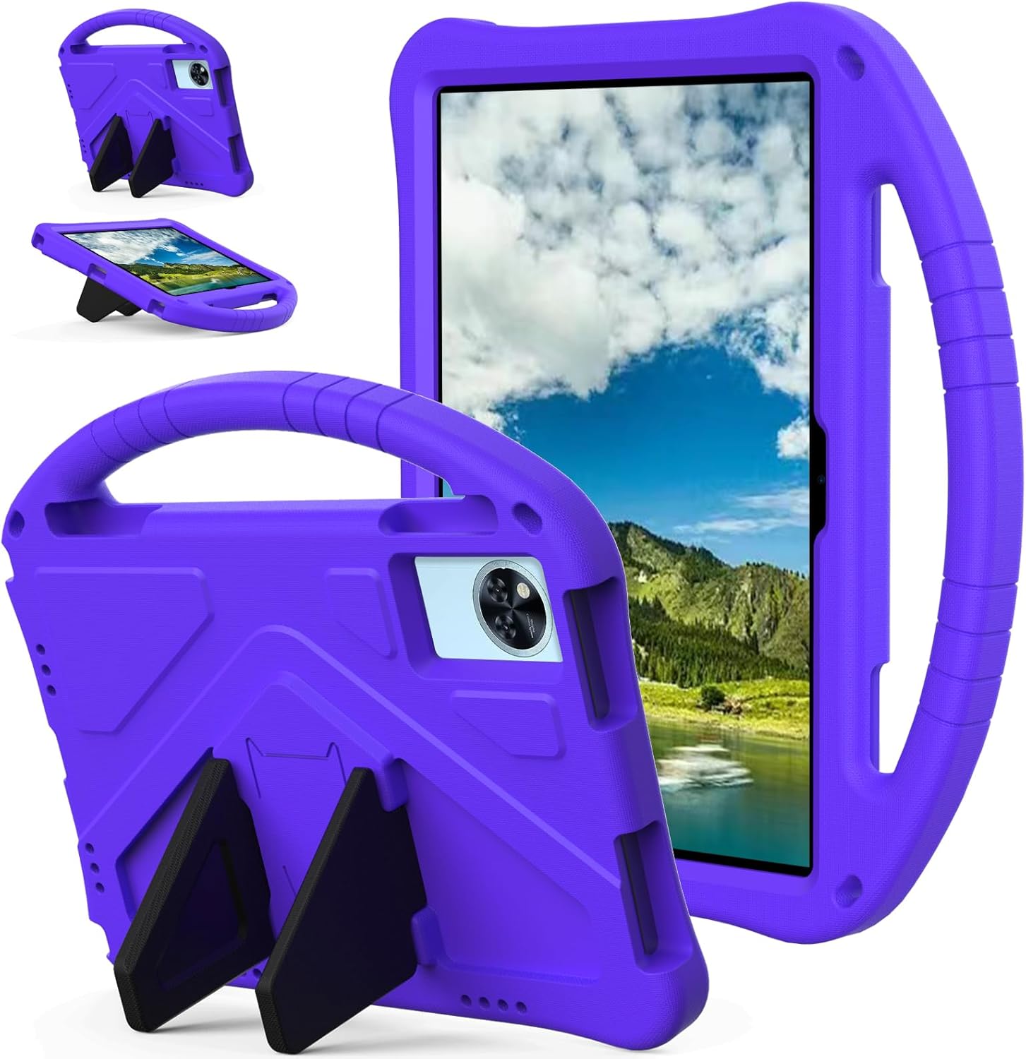 Detalle de YRH Kids EVA Shockproof Case for Doogee U11 Tablet (2025) with Stand and Handle – Purple