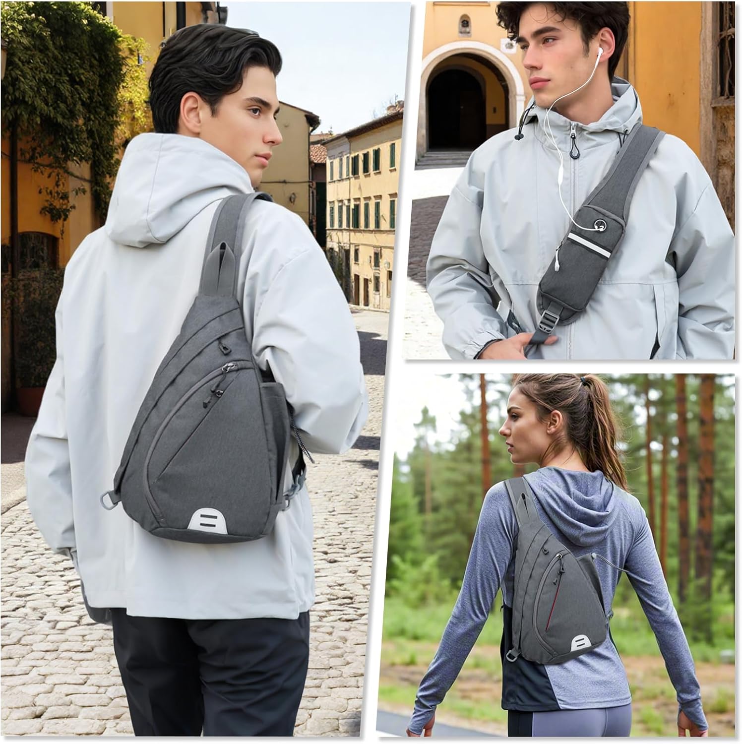 Thumbnail 6 de Aucuu Sling Rucksack – Kleine Brusttasche Sling Bag für Alltag, Wandern und Reisen