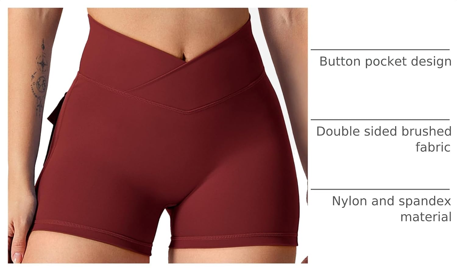 Thumbnail 3 de YEOREO CoreFlex Scrunch Workout Shorts with Pockets (High-Waisted Biker Shorts for Women)