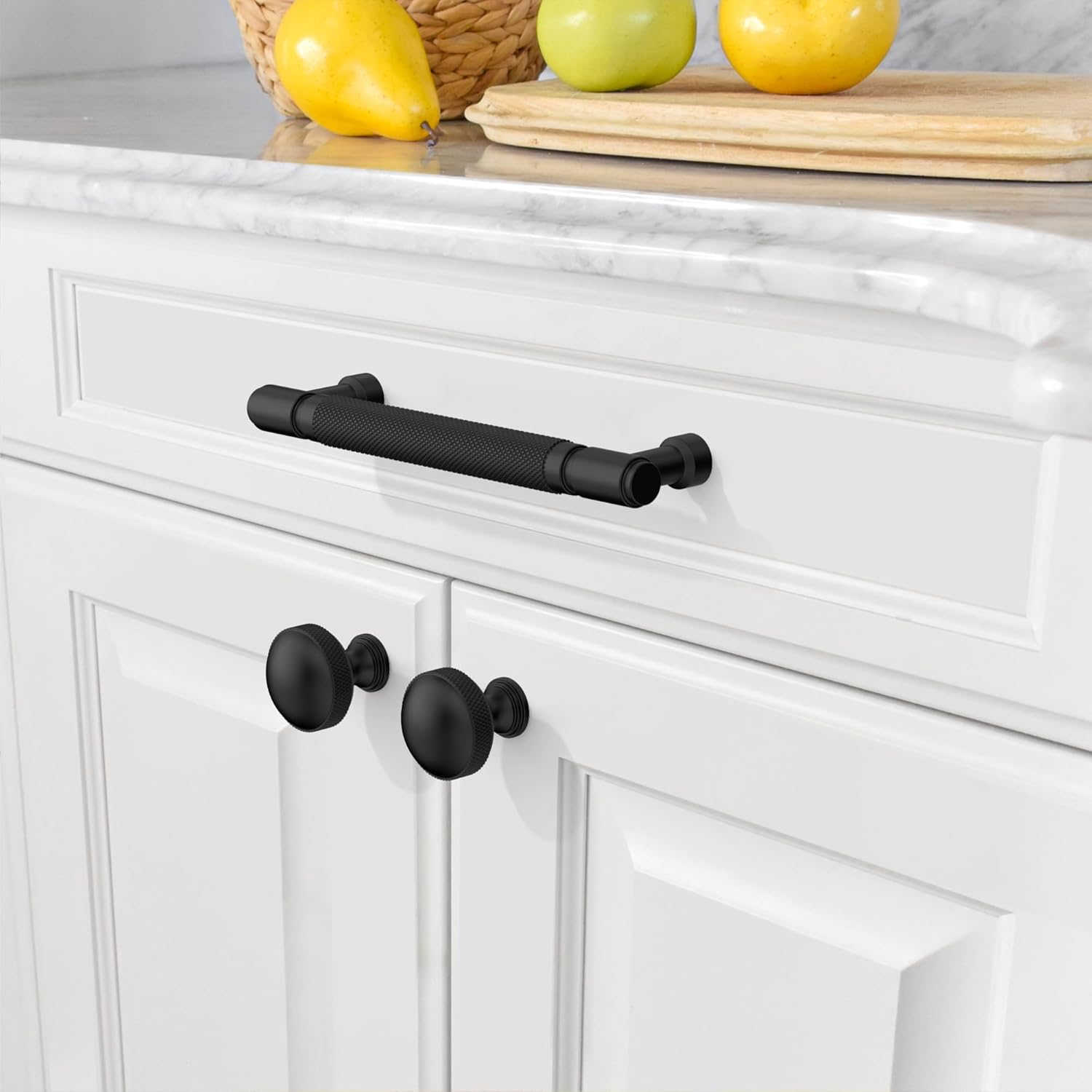 Detalle de Amerdeco 10 Pack Matte Black Knurled Cabinet Pulls (5 Inch) AM032