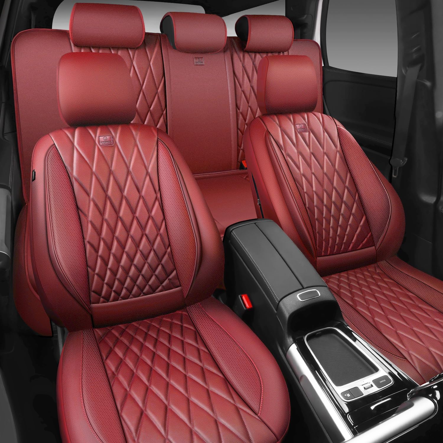 Thumbnail 5 de CAR PASS Piping Full Seat Covers 5-piece Set