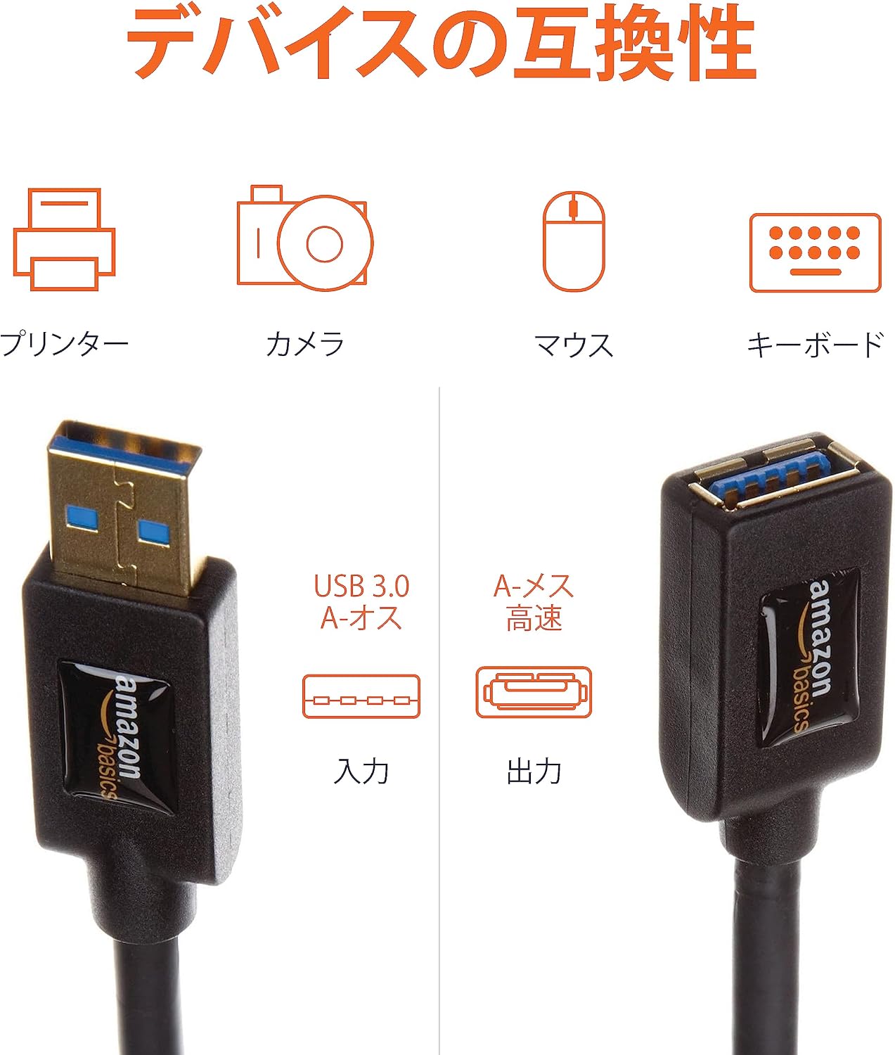 Detalle 1 de Amazonベーシック YRRY USB 3.0延長ケーブル 3.0m、金メッキコネクター