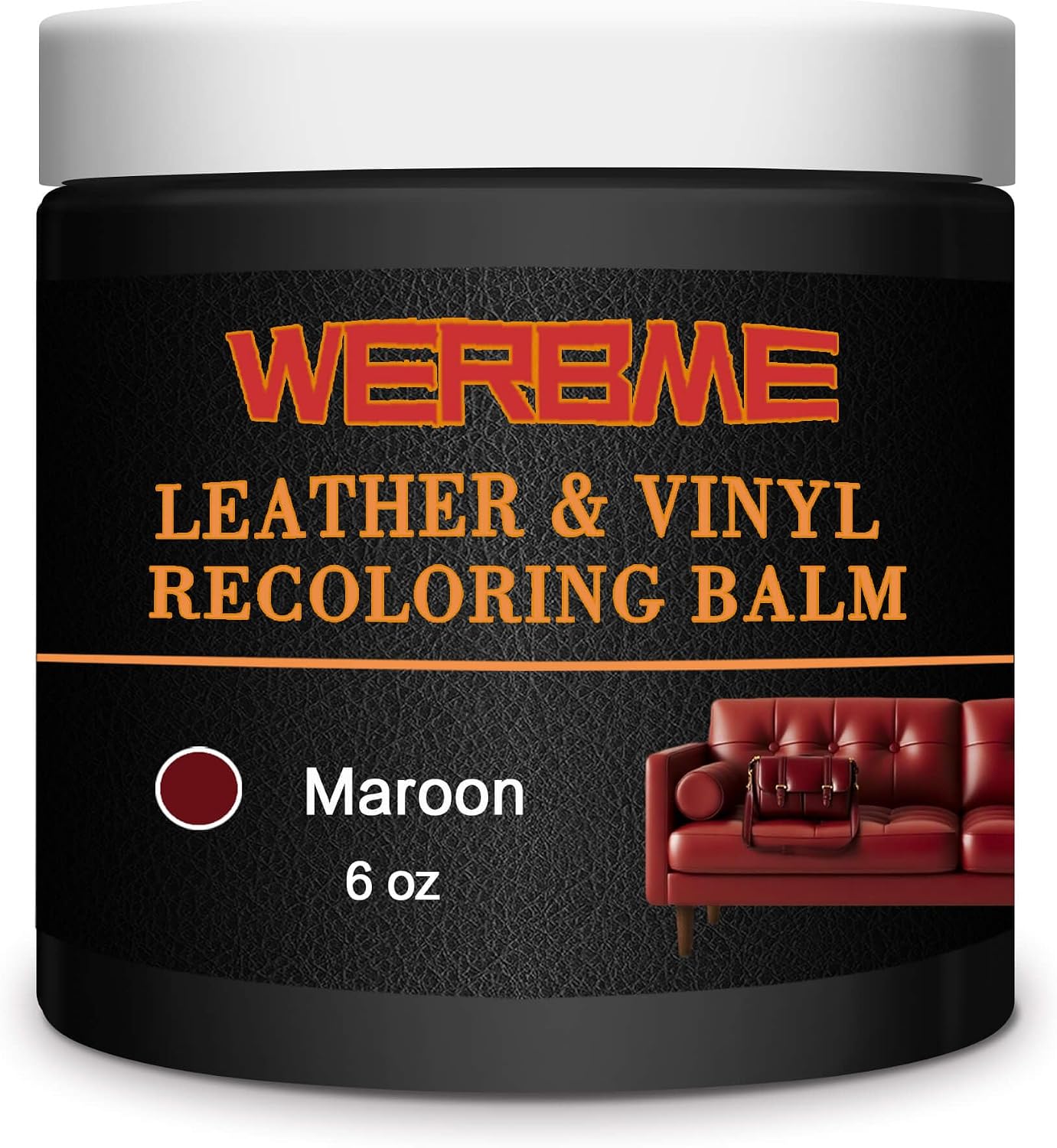 Detalle de WERBME L6-005 leerbalsem roodbruin, 6 OZ voor slijtage en krassen