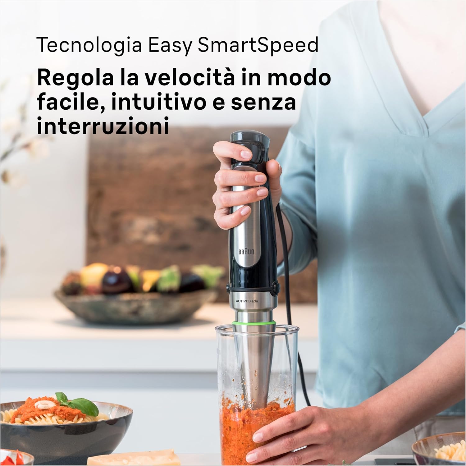 Detalle de Braun MultiQuick 7 MQ7035X Frullatore a Immersione con SplashControl, ActiveBlade e EasySmartSpeed