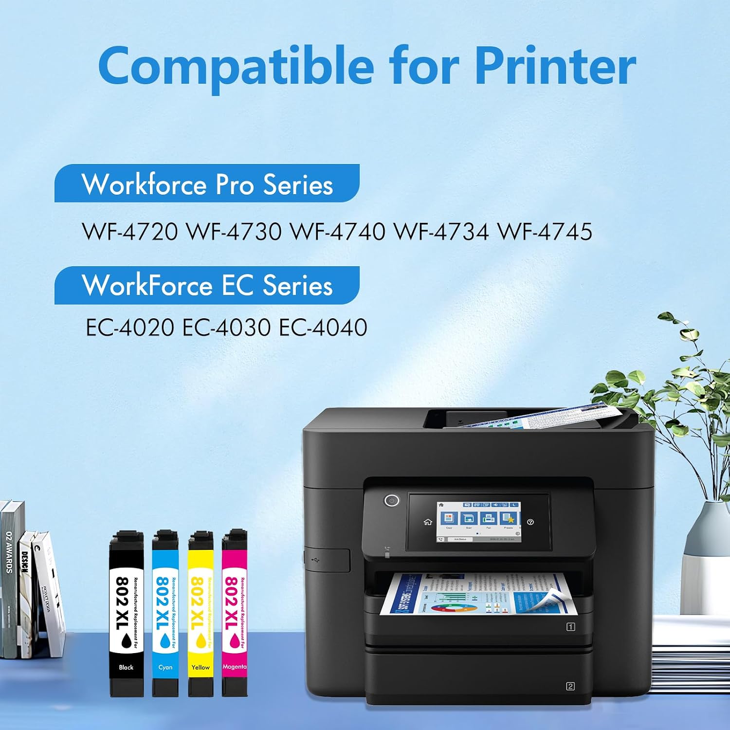 Detalle 2 de Toner Bank 802XL Remanufactured Ink Cartridge 4-Pack for Epson, Black and CMY