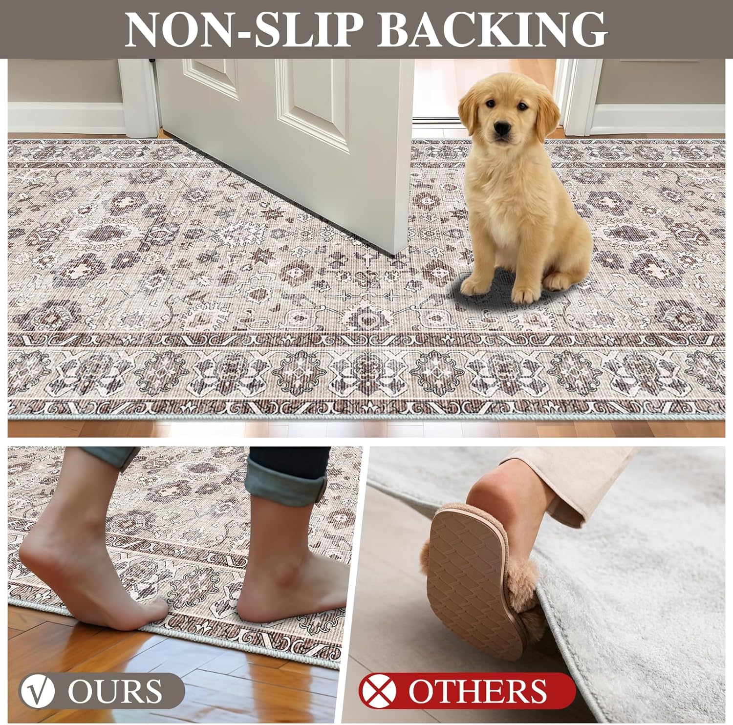 Detalle de Kitchen Mat 3PC Washable Runner Set (2x3, 2x4, 2x5) in Beige