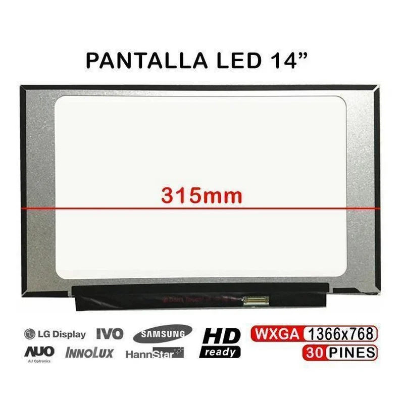 Detalle de Pantalla B140XTN07.2 14" WXGA para portátil