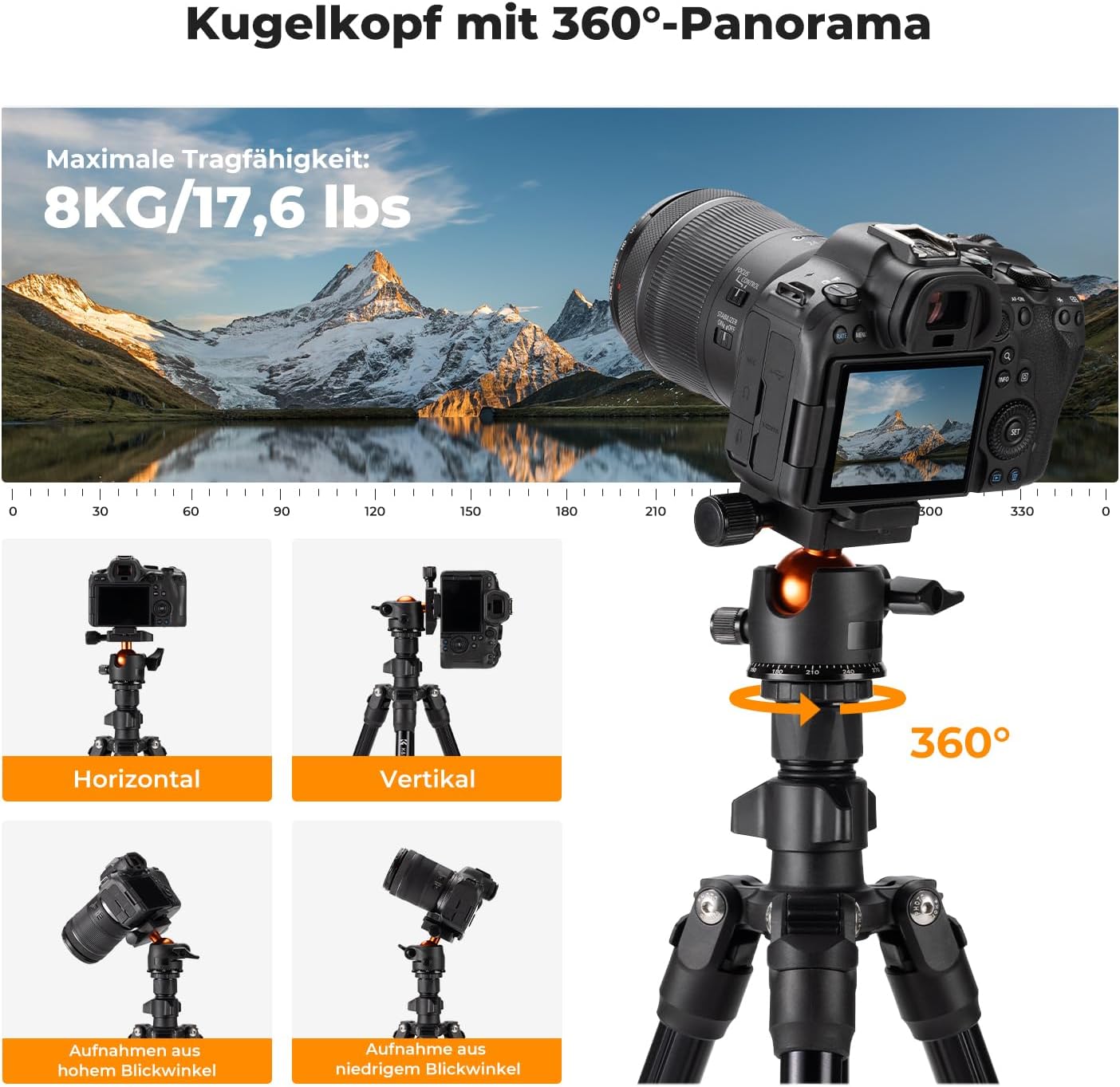 Thumbnail 4 de K&F CONCEPT O234A1 Kamerastativ 1,95 m