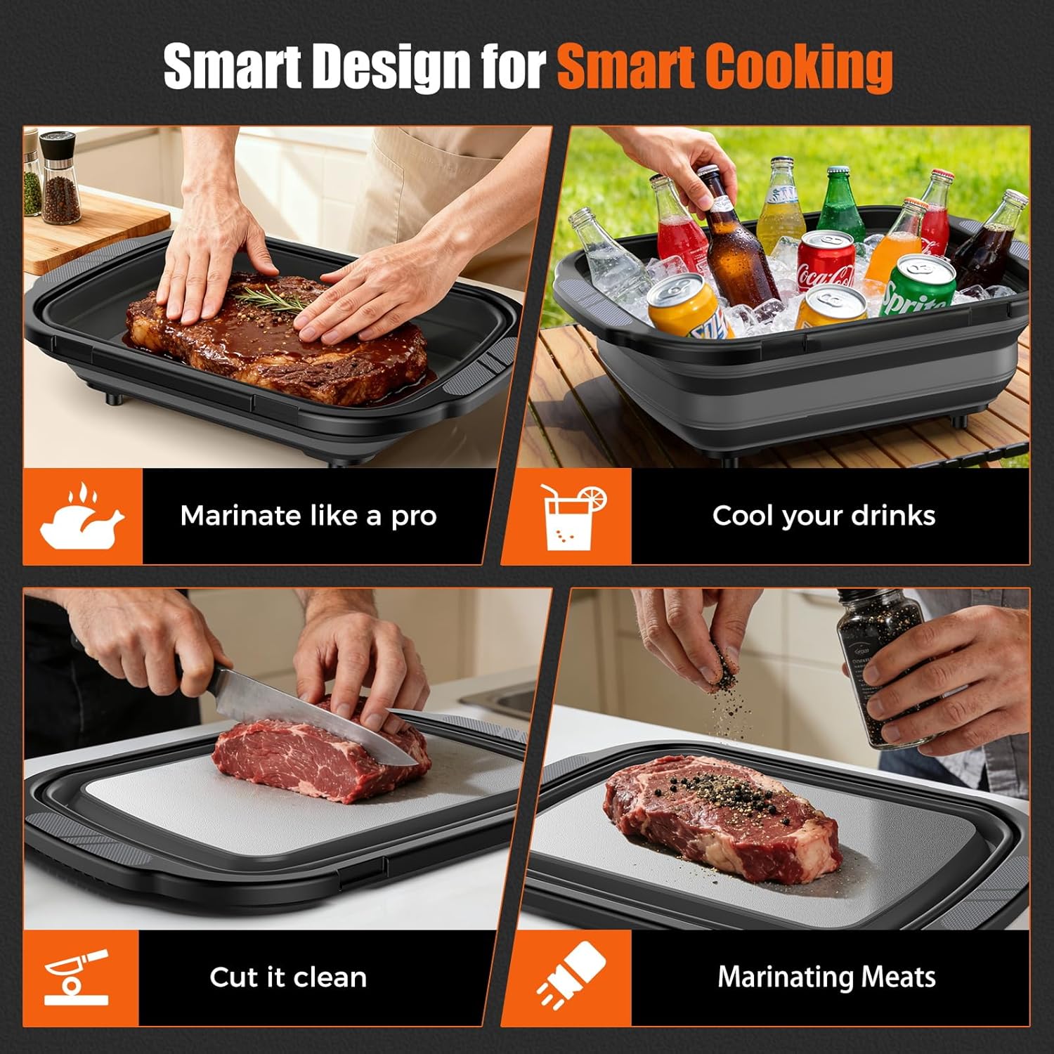 Thumbnail 6 de Foldable Titanium Prep Tub with Cutting Board — 5.3 Gallons / 20 L