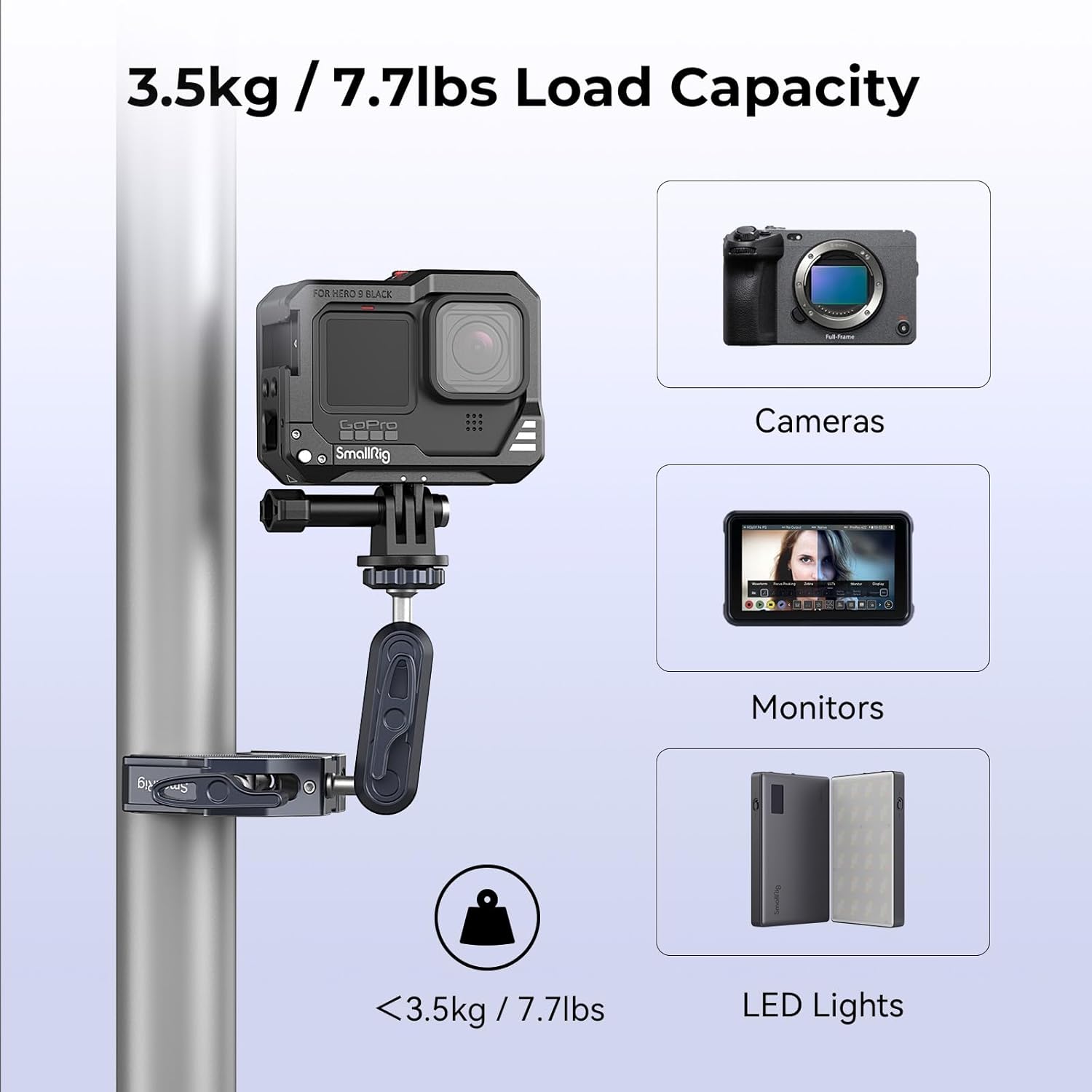 Thumbnail 1 de SMALLRIG Camera Mount Clamp 2-Pack with Ballhead Magic Arm and GoPro Adapter (5529)