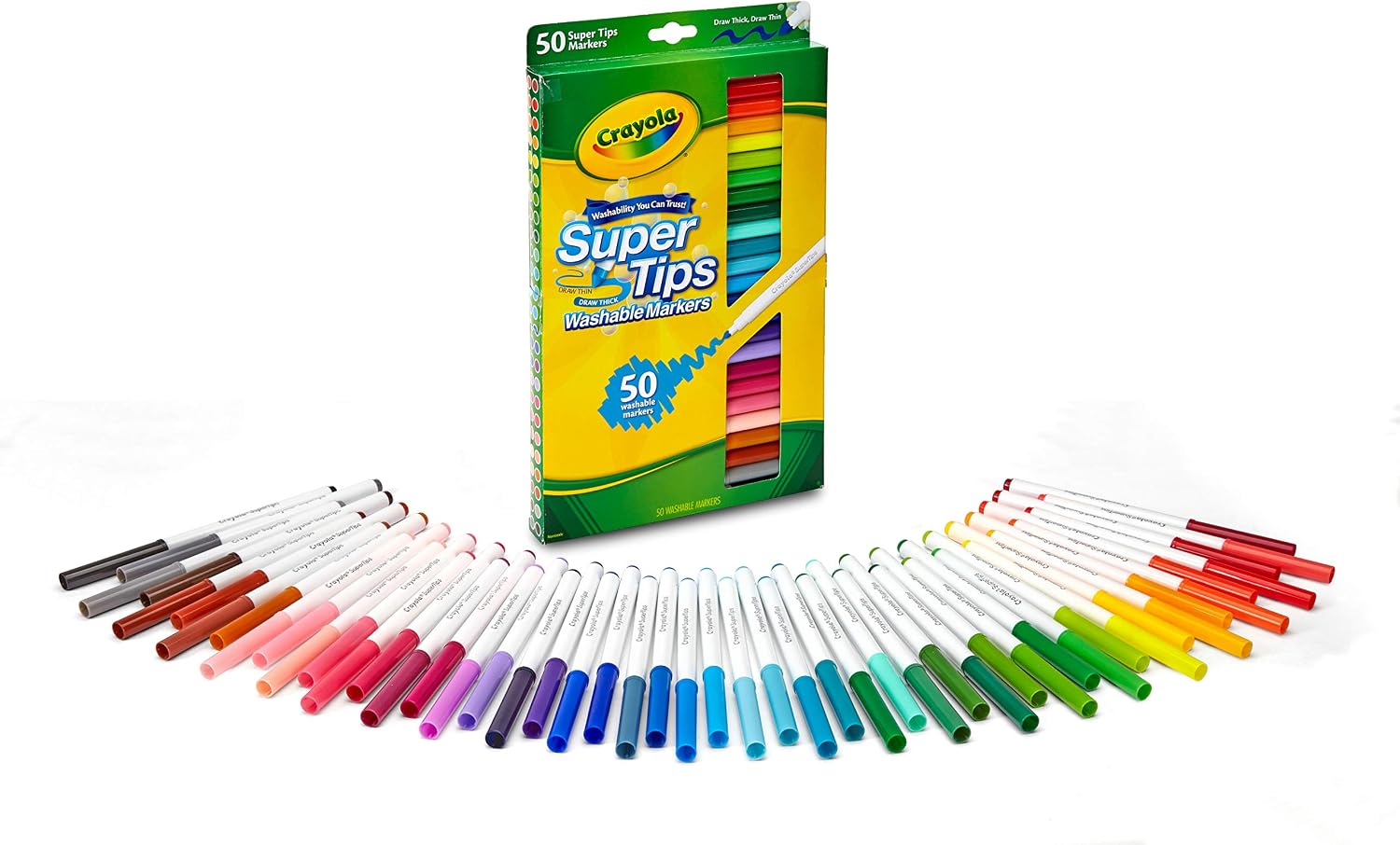 Detalle 2 de クレヨラ Super Tips 585050 水で落とせるマーカーペン 50色セット