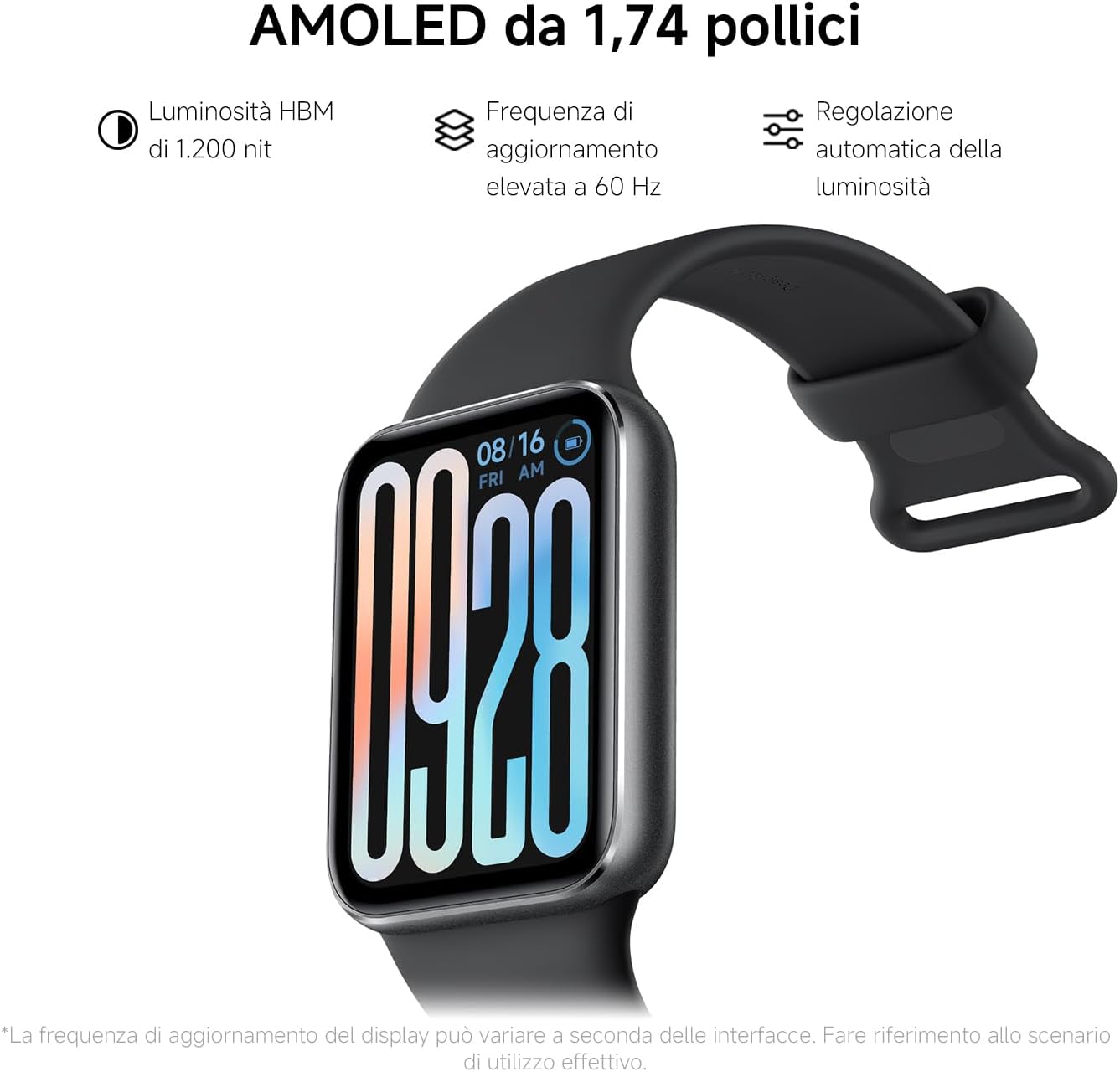 Thumbnail 3 de Xiaomi Smart Band 9 Pro Nero con schermo AMOLED da 44 mm, GPS integrato e autonomia fino a 21 giorni