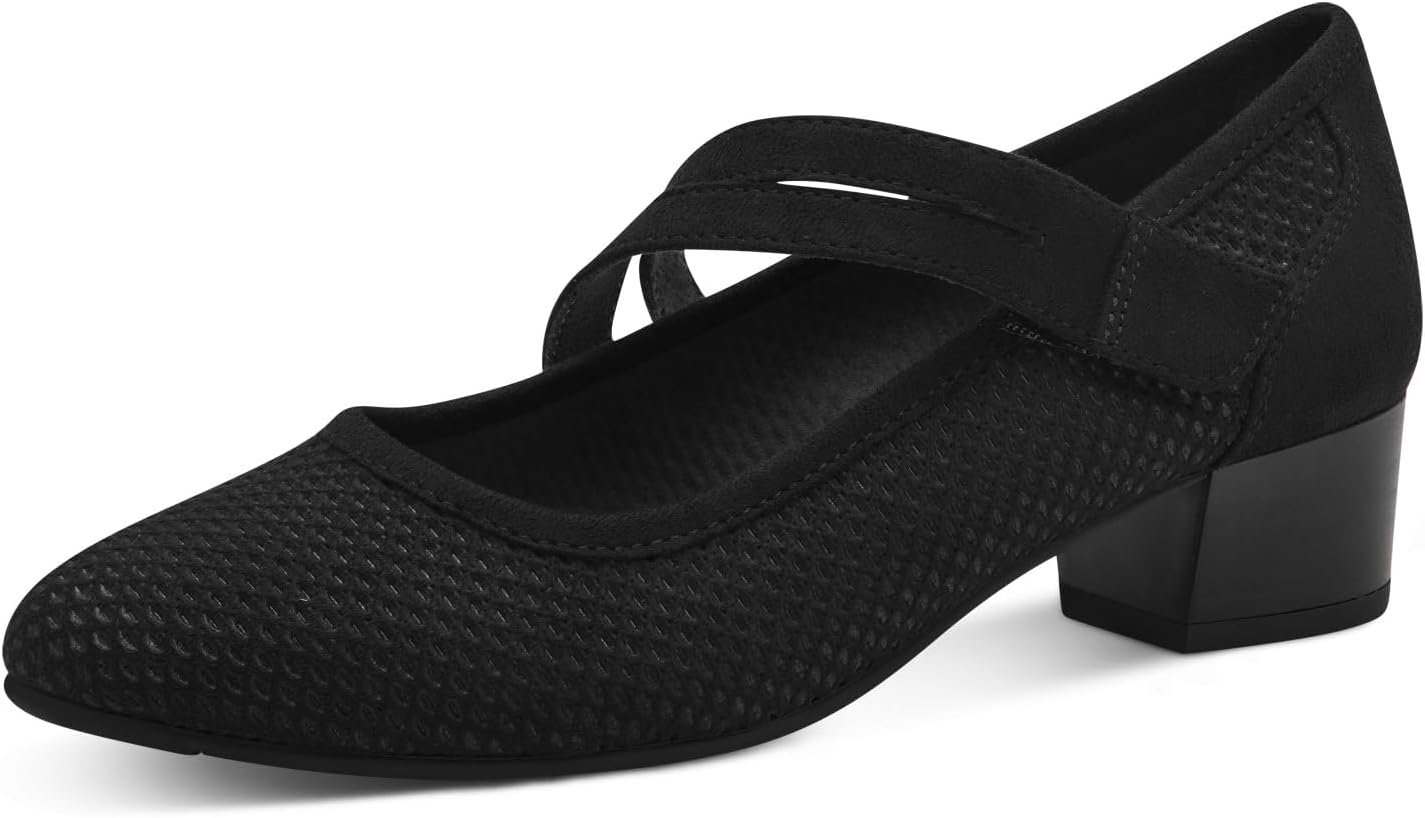 Detalle de Jana 8-24363-42 – damskie płaskie czółenka Mary Jane, szerokość H