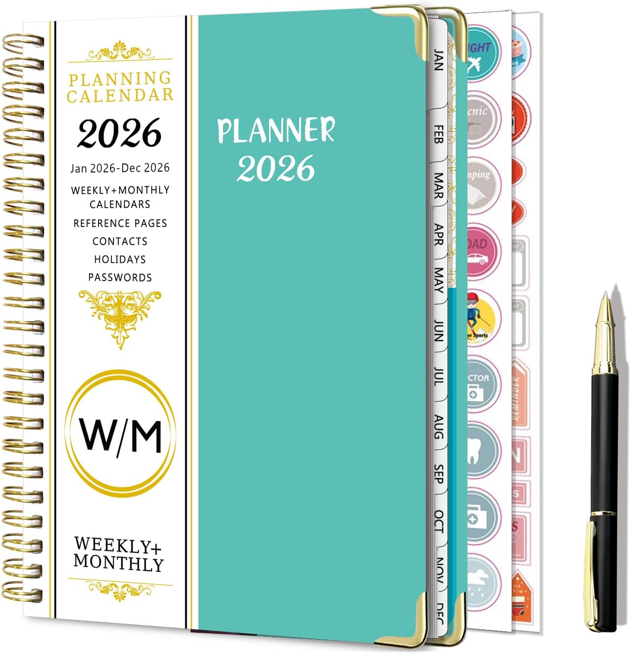 Detalle de NEYSA Agenda Settimanale 2026 Spirale A5 Blu: organizza studio e daily life