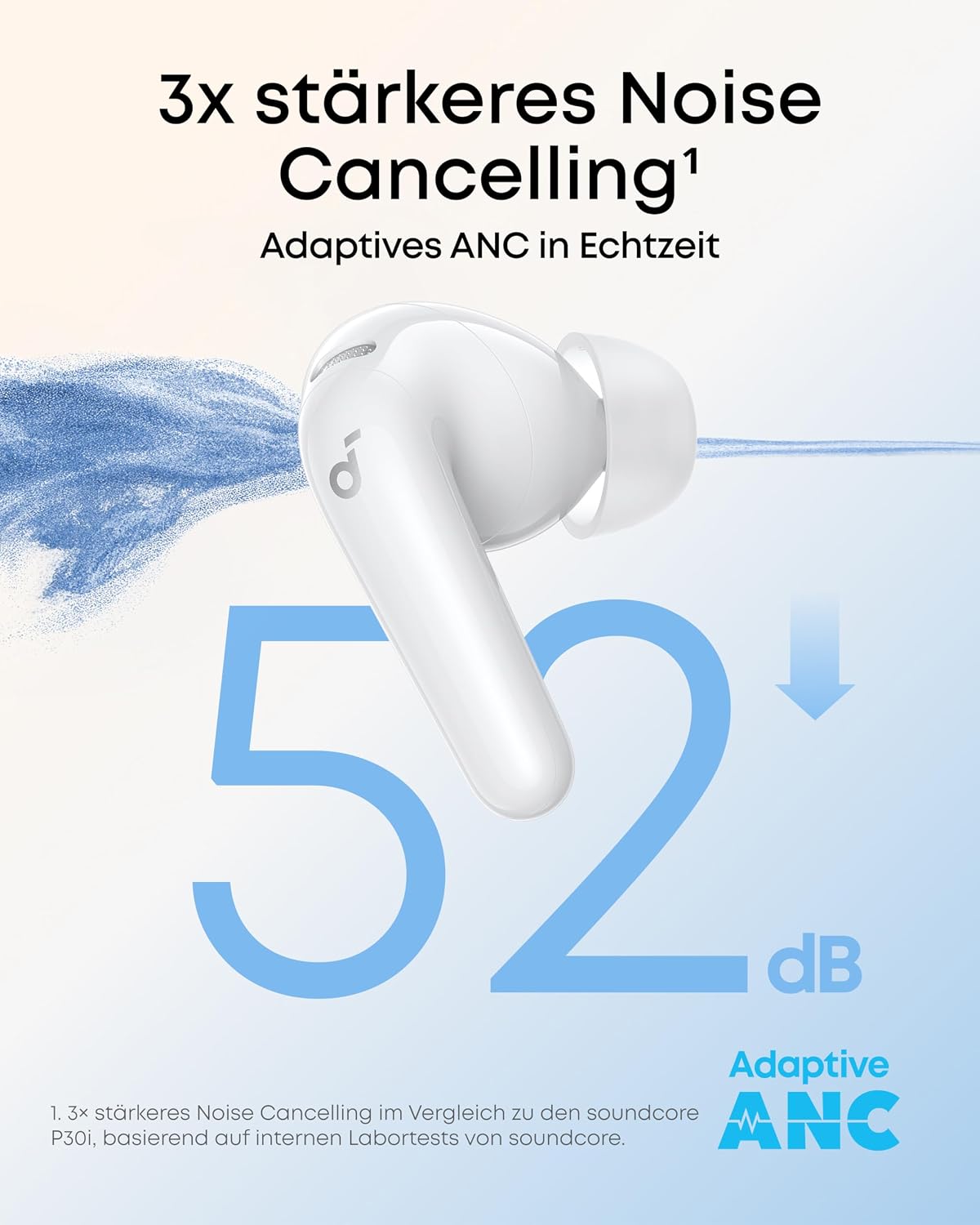 Detalle 2 de soundcore P31i by Anker – kabellose Bluetooth-Kopfhörer mit adaptivem ANC, Hi-Res Sound und Echtzeit-Übersetzung