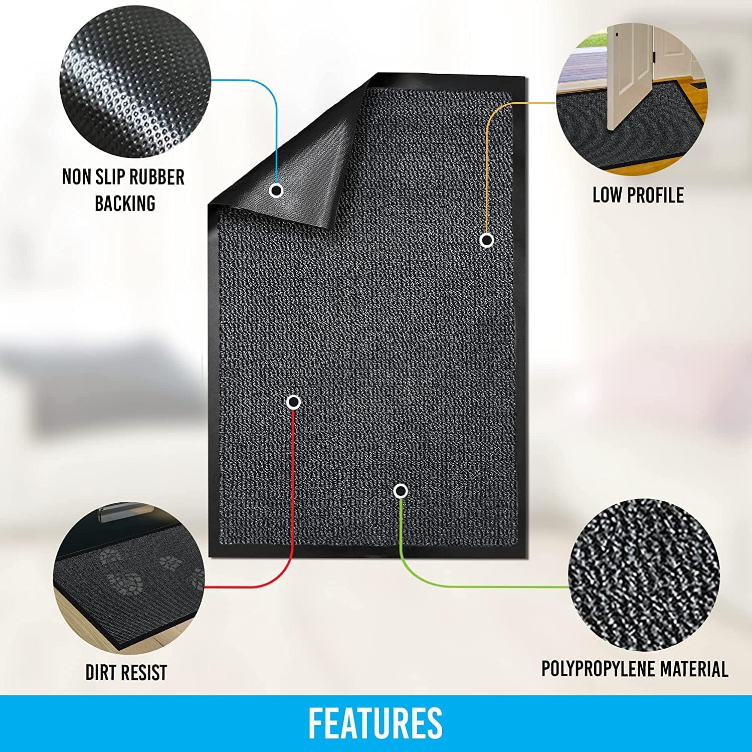 Thumbnail 3 de Circle of trust Large Door Mat Indoor & Outdoor Grey 50x80cm