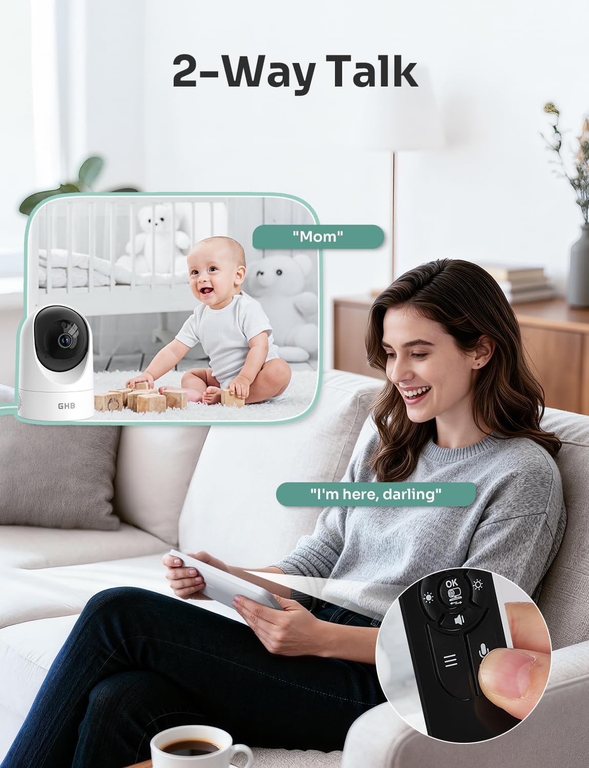 Detalle 2 de GHB 7 inch Baby Monitor with Camera
