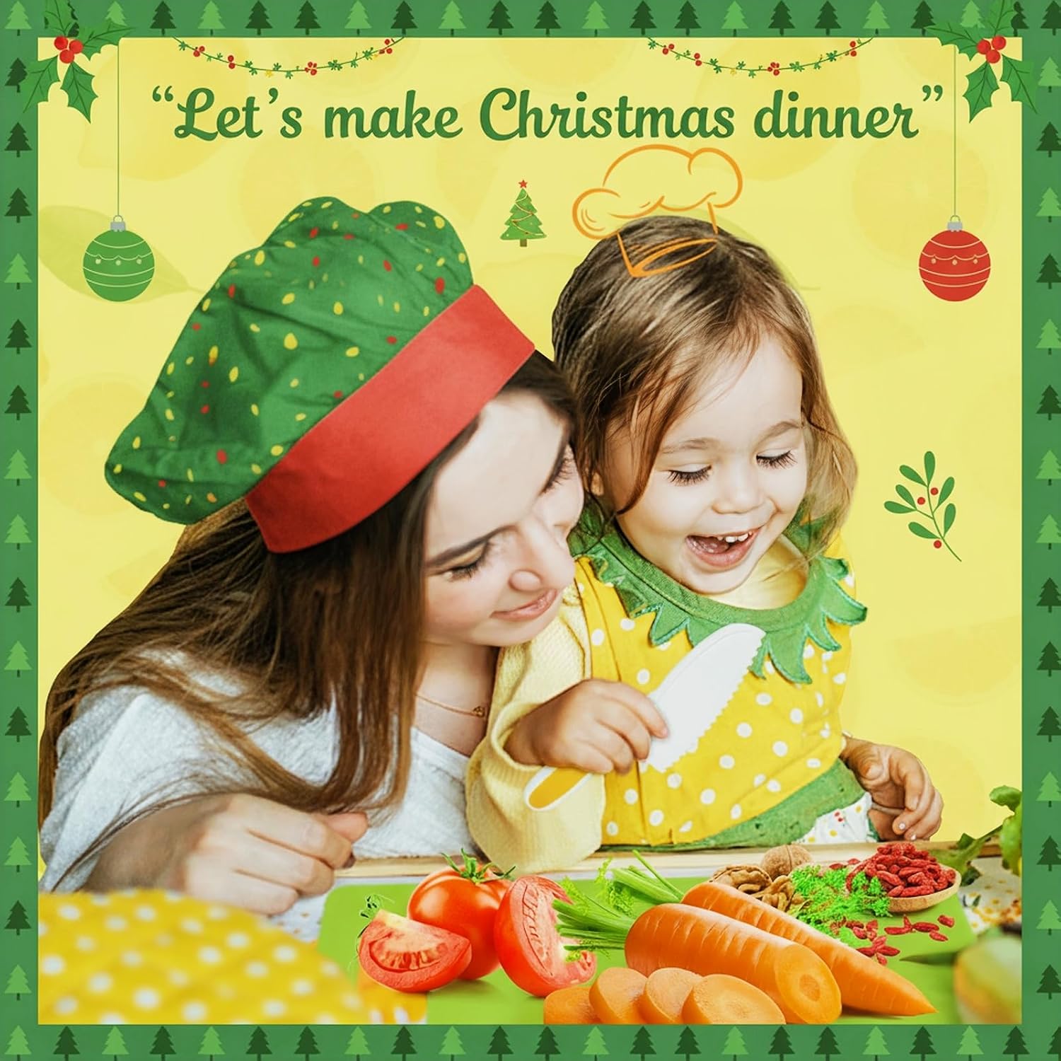 Detalle de Suhctuptx Kids Knives 28-Piece Cooking Set with Cutting Boards and Crinkle Cutters