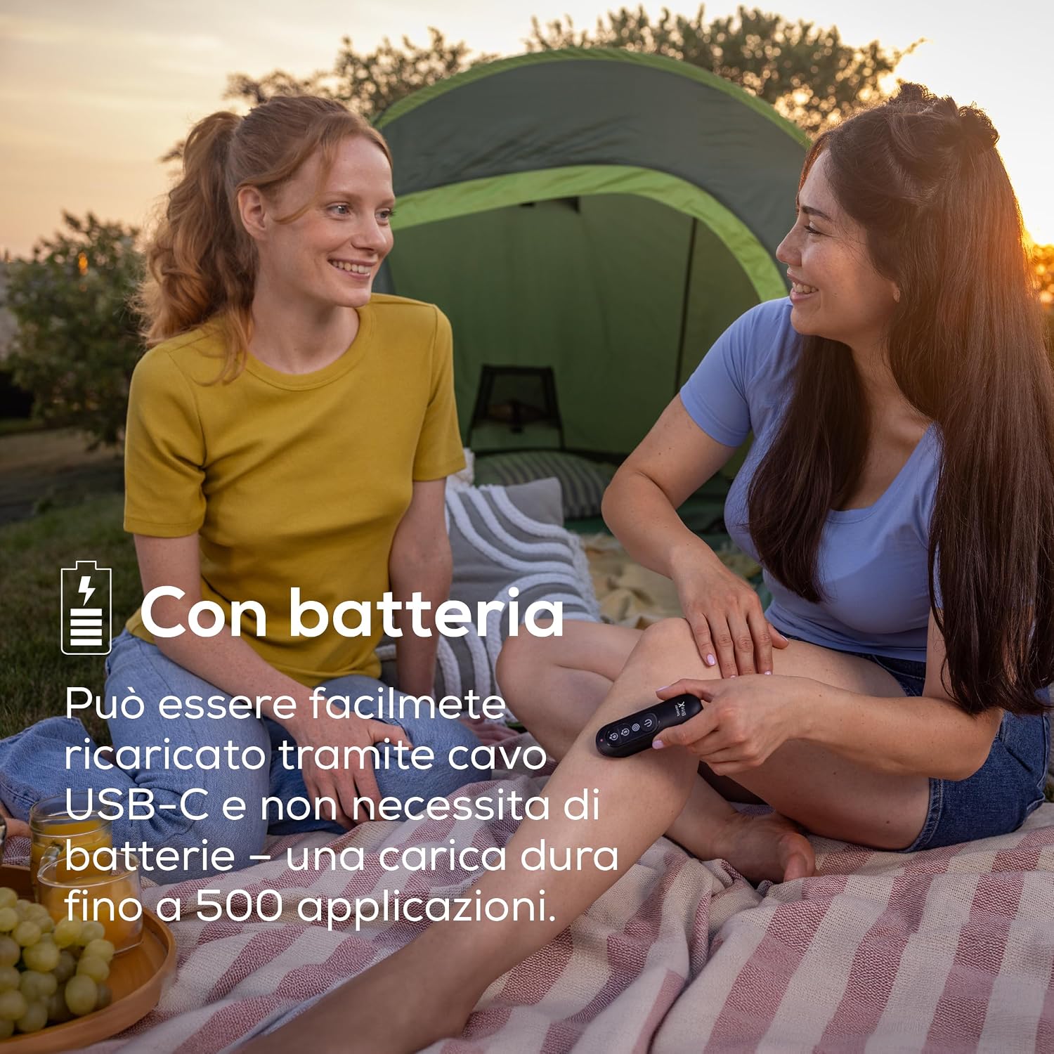 Detalle de Beurer BiteX Max Dopopuntura: Dopopuntura termica con superficie riscaldante estesa, USB‑C e luce integrata