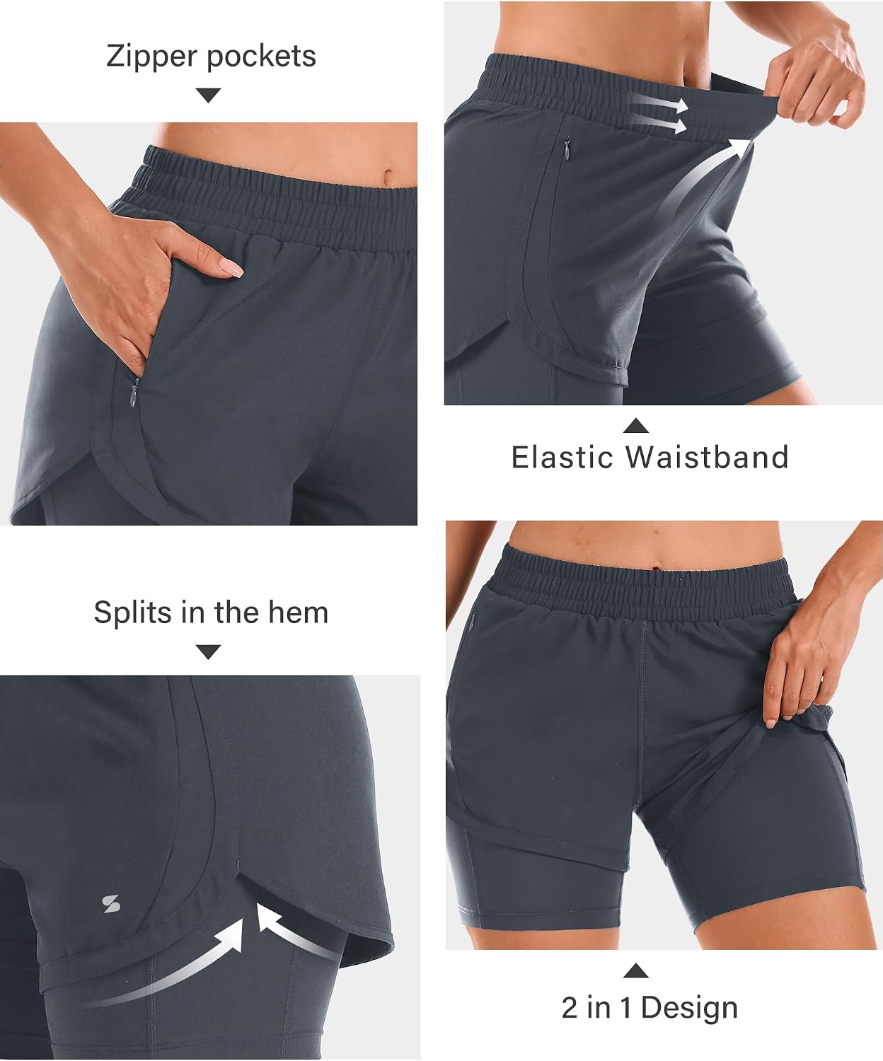 Detalle 1 de Stelle Women's Running Shorts with Zip Pockets