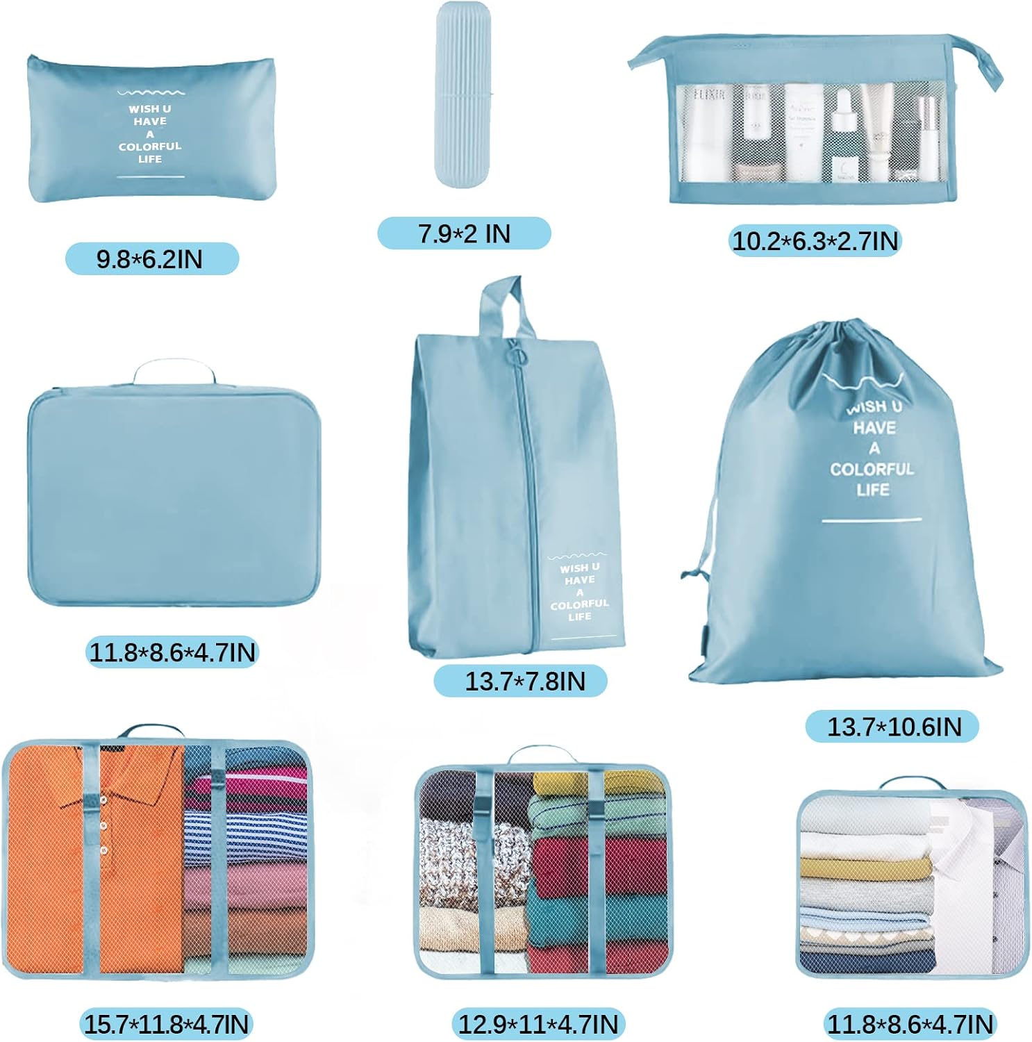 Detalle de Jsdoin Packing Cubes 9 PCS Travel set