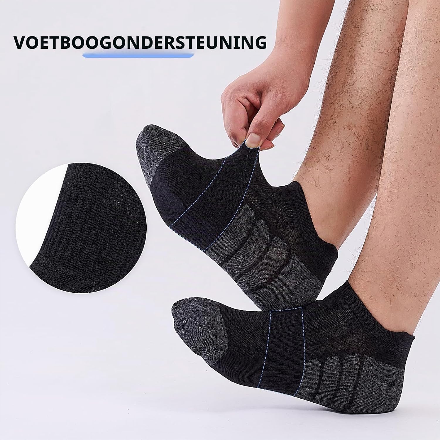 Detalle 2 de Stoeury 25002 enkelsokken van katoen, ademend en met enkelsteun
