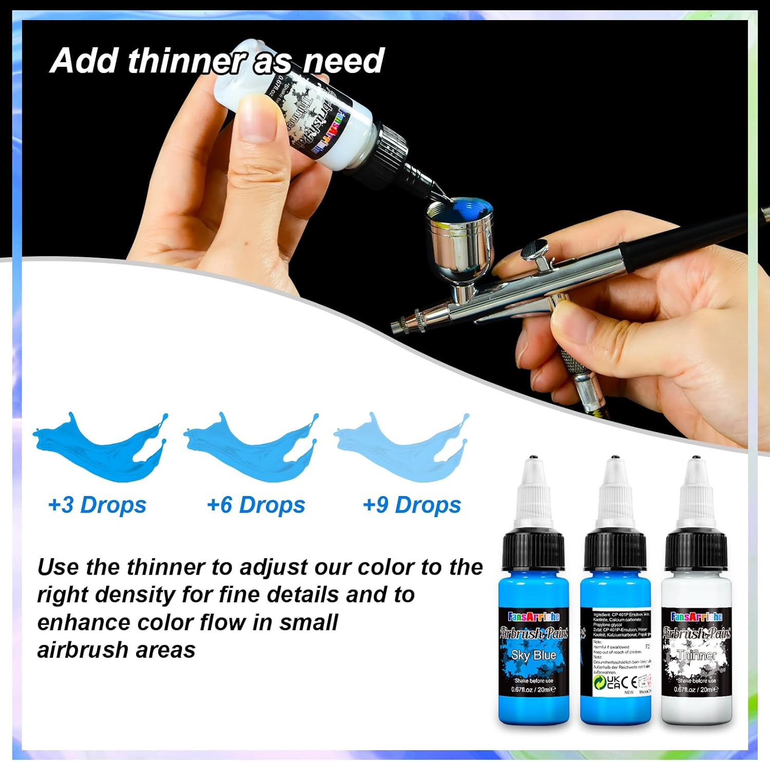 Thumbnail 4 de FansArriche Peinture Aérographe 34 couleurs 🎨