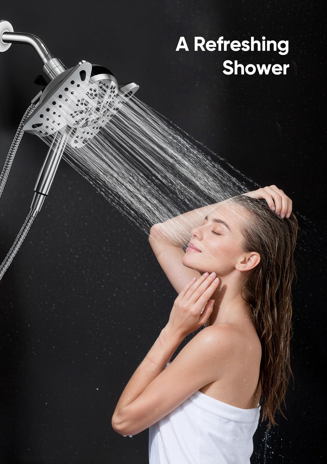 Detalle de Shower Head with Handheld High Pressure: Dual Heads, 17 Modes, 59-in Hose