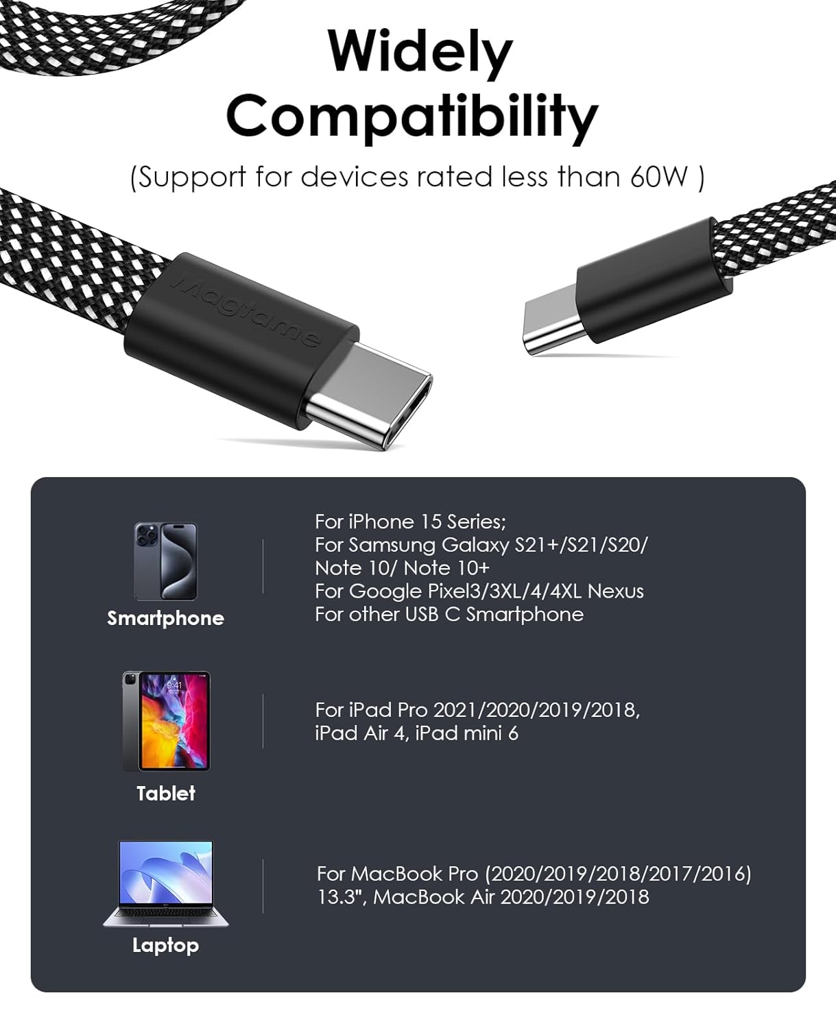 Thumbnail 6 de Magtame cable magnético USB C retráctil, carga rápida 60W ⚡