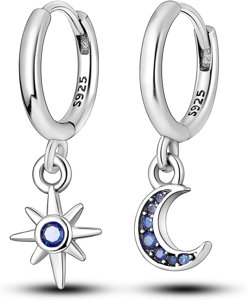 Thumbnail 5 de Parmuz 925 sterling silver hoop & huggie earring set with feather drop detail
