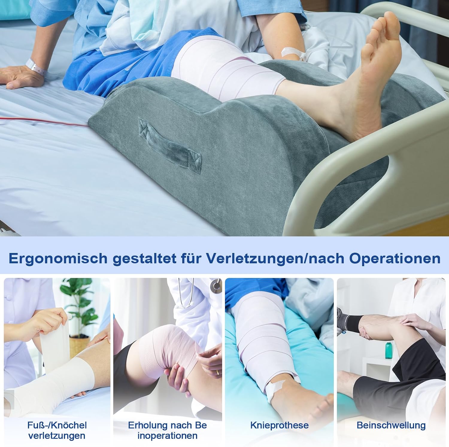 Thumbnail 4 de KingPavonini Verstellbare Venenkissen – Beinhochlagerungskissen nach Operation, Memory-Schaum mit Gel