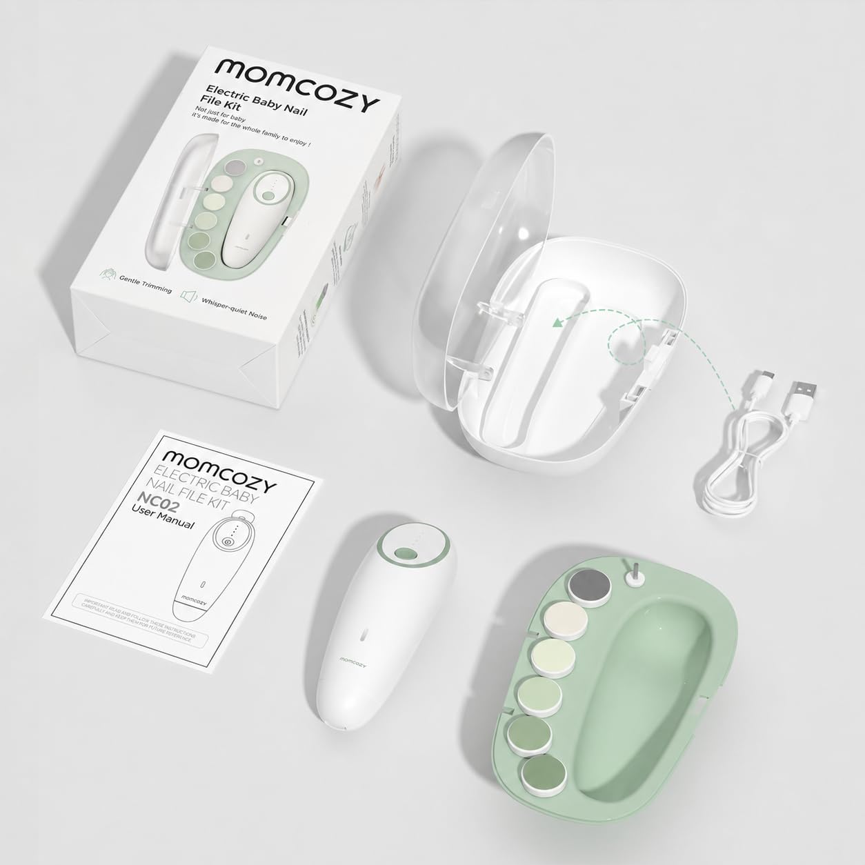 Thumbnail 6 de Momcozy Baby Nagelfeile Elektrisch 7 Ersatzpads