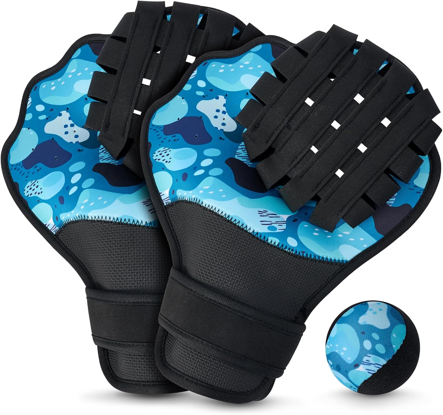 TTQ Water Baseball Ball and Gloves Set for Pool & Beach Games