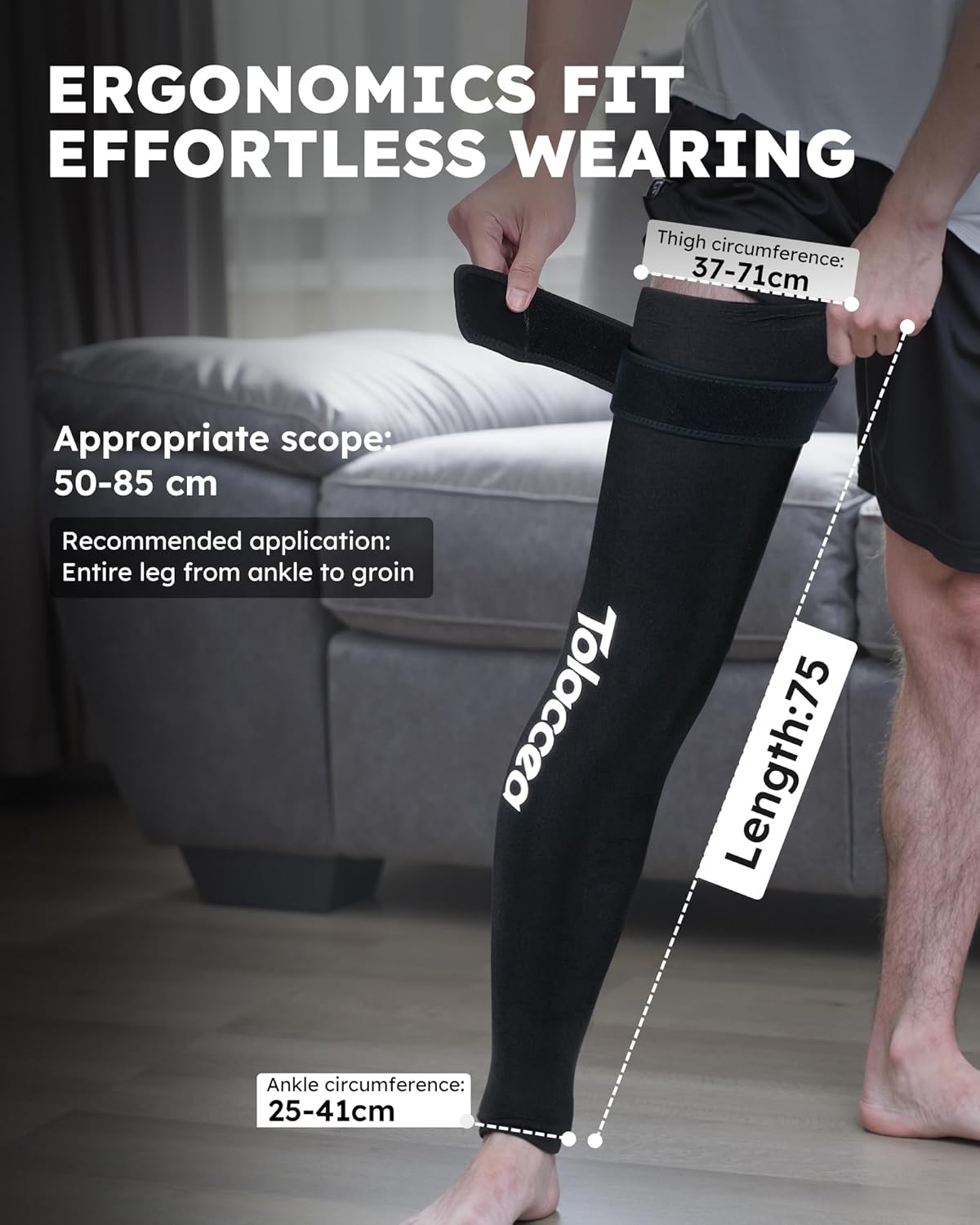 Detalle de Tolaccea Pack de Froid pour Jambe Complète avec Couverture 360° – Gel réutilisable et manchon universel