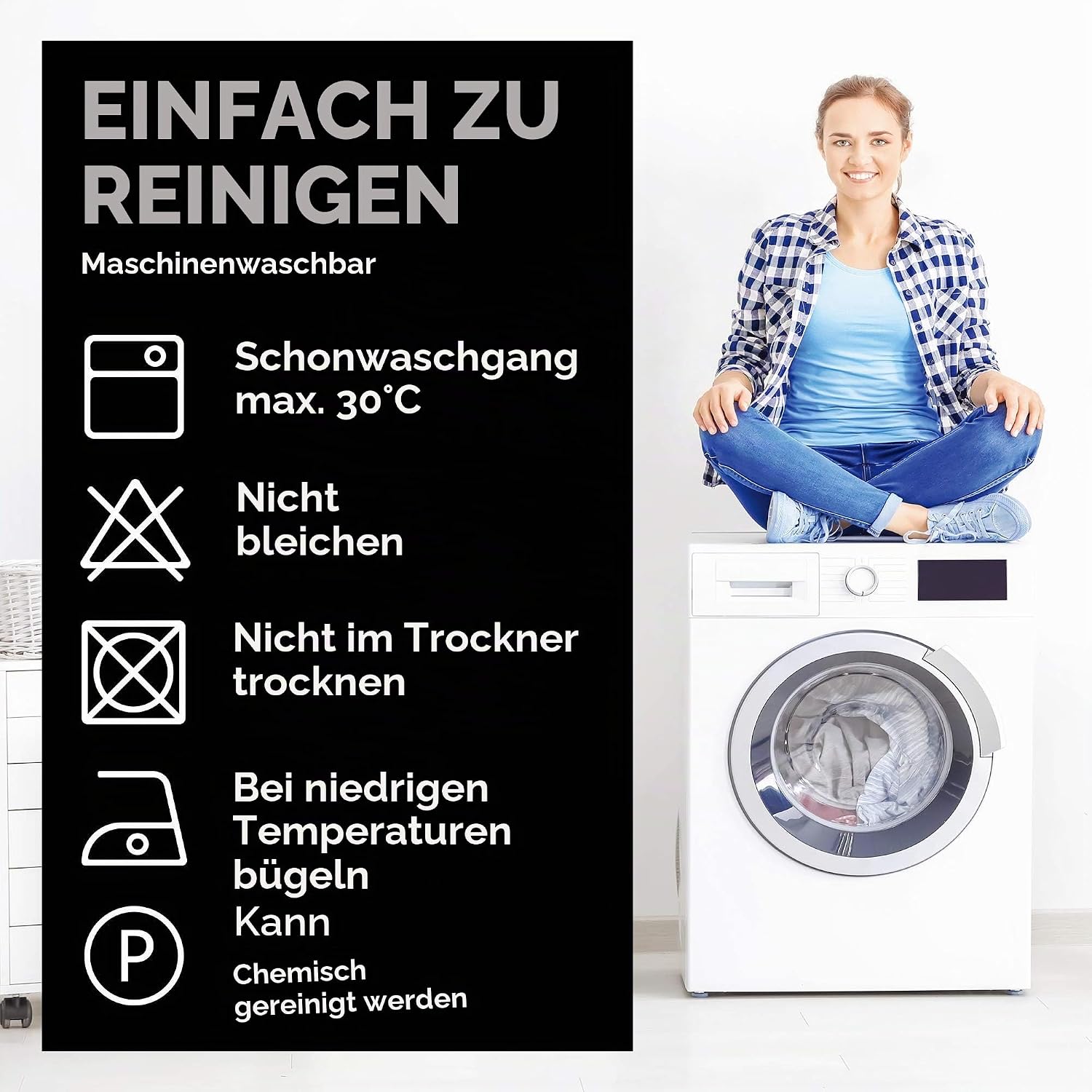 Thumbnail 6 de Deconovo Thermo Verdunkelungsvorhänge mit Kräuselband, 220x140 cm (Höhe x Breite), Schwarz – 2er Set