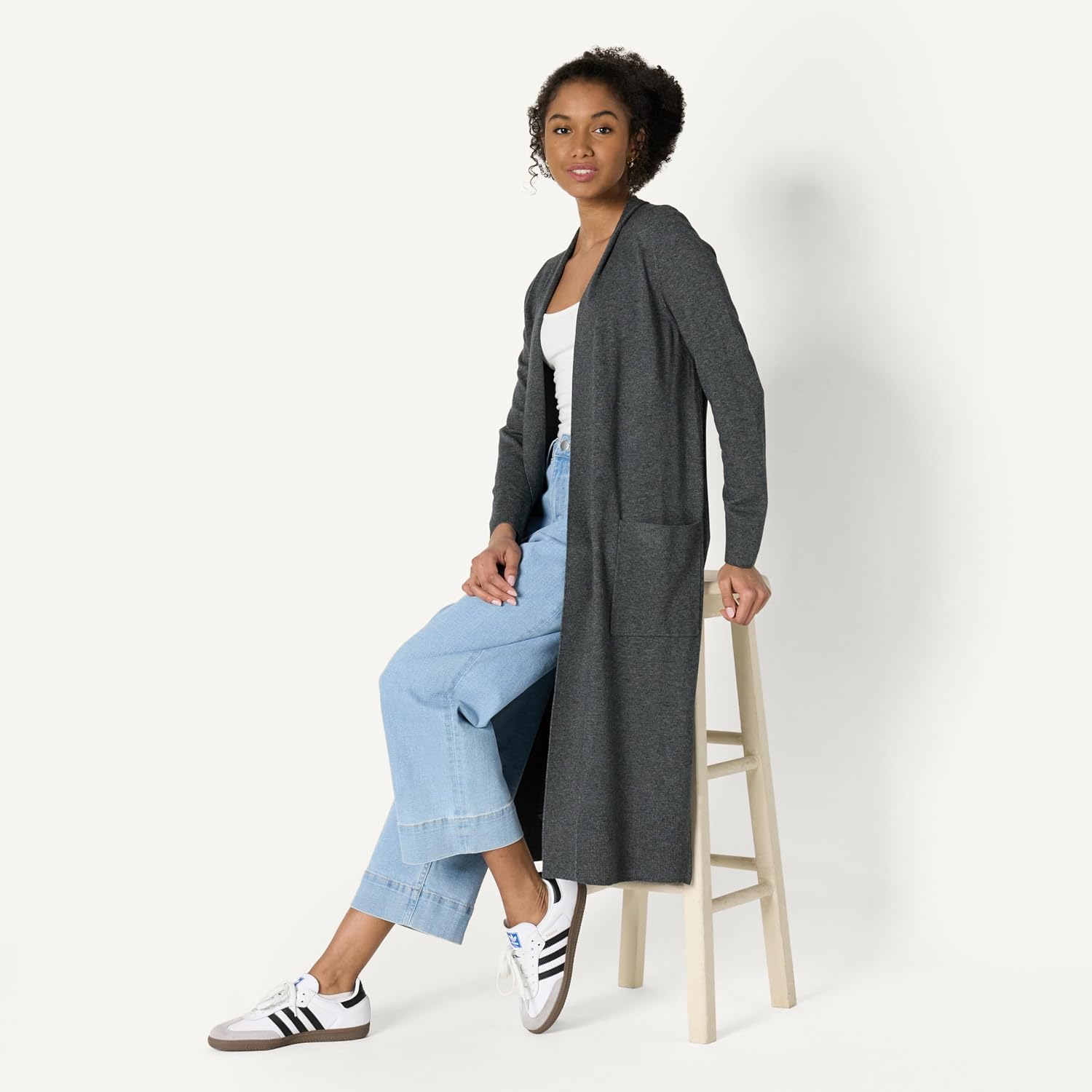 Detalle de Amazon Essentials Women's Lightweight Floor Length Longline Cardigan