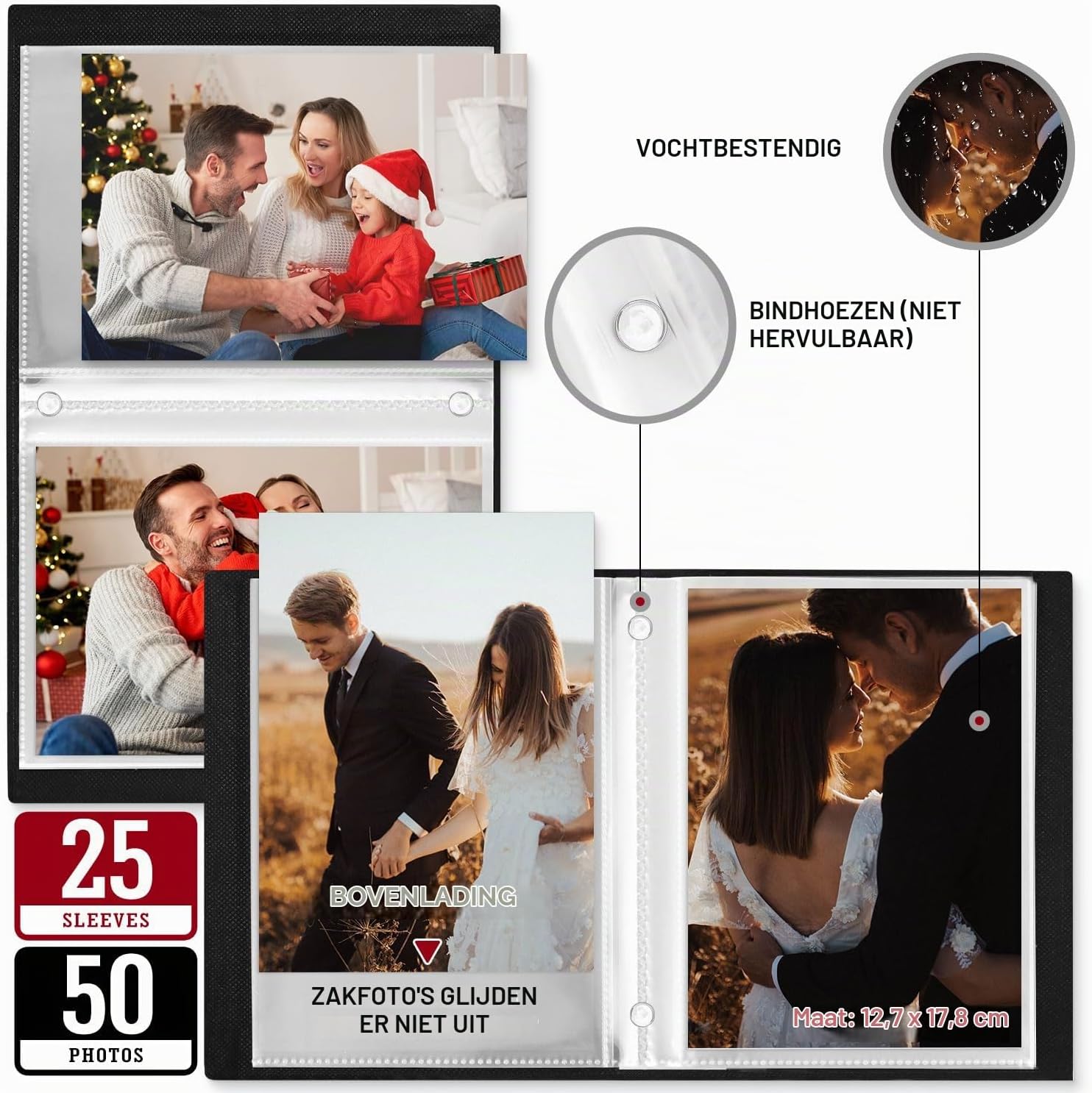 Detalle 2 de Lanpn YJUSBLTJ5x7 fotoalbums, 2-pack met linnen omslag voor 13 x 18 cm
