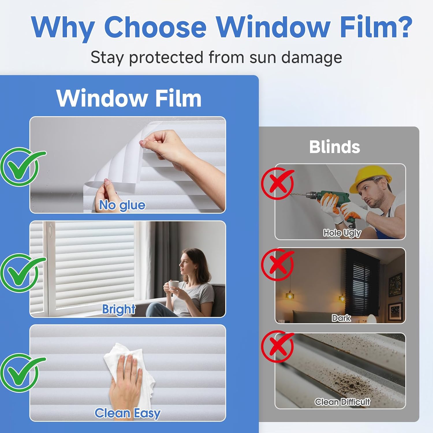 Thumbnail 4 de Lifetree Window Film Privacy for Glass Windows — Frosted Stripe, 90 × 200 cm