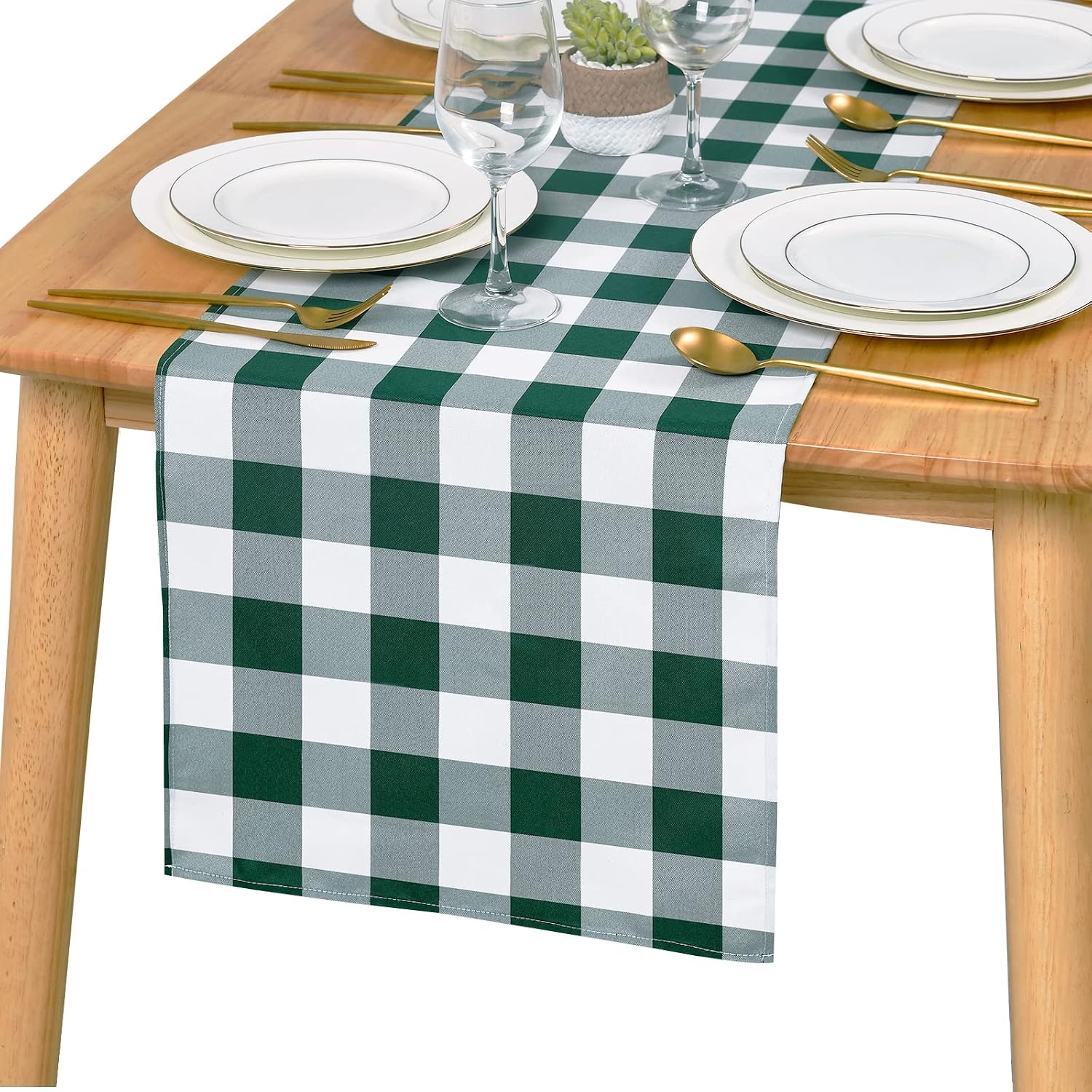 Thumbnail 6 de Hiasan Checkered Tablecloth (70 x 90 Inch) — Waterproof Gingham for Outdoor Picnics & Dinner Tables
