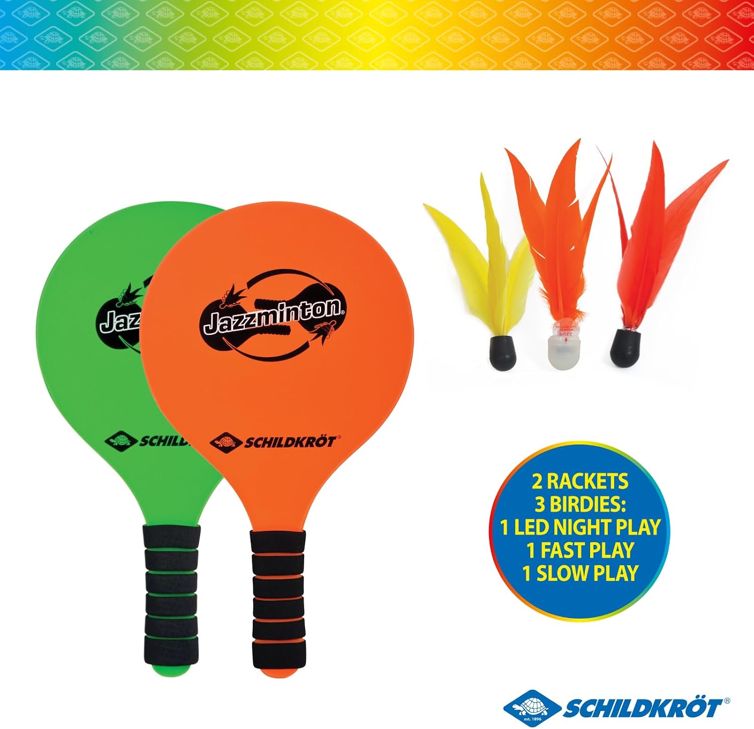 Detalle de Schildkröt Jazzminton Set – 2 raquettes, 3 birdies et Balle LED pour jouer la nuit